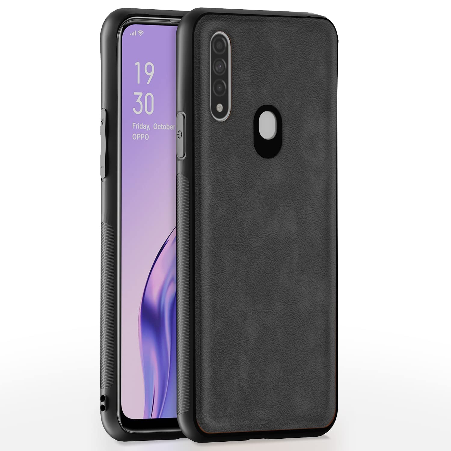 Pikkme grey Leather mobile back cover for Oppo A31
