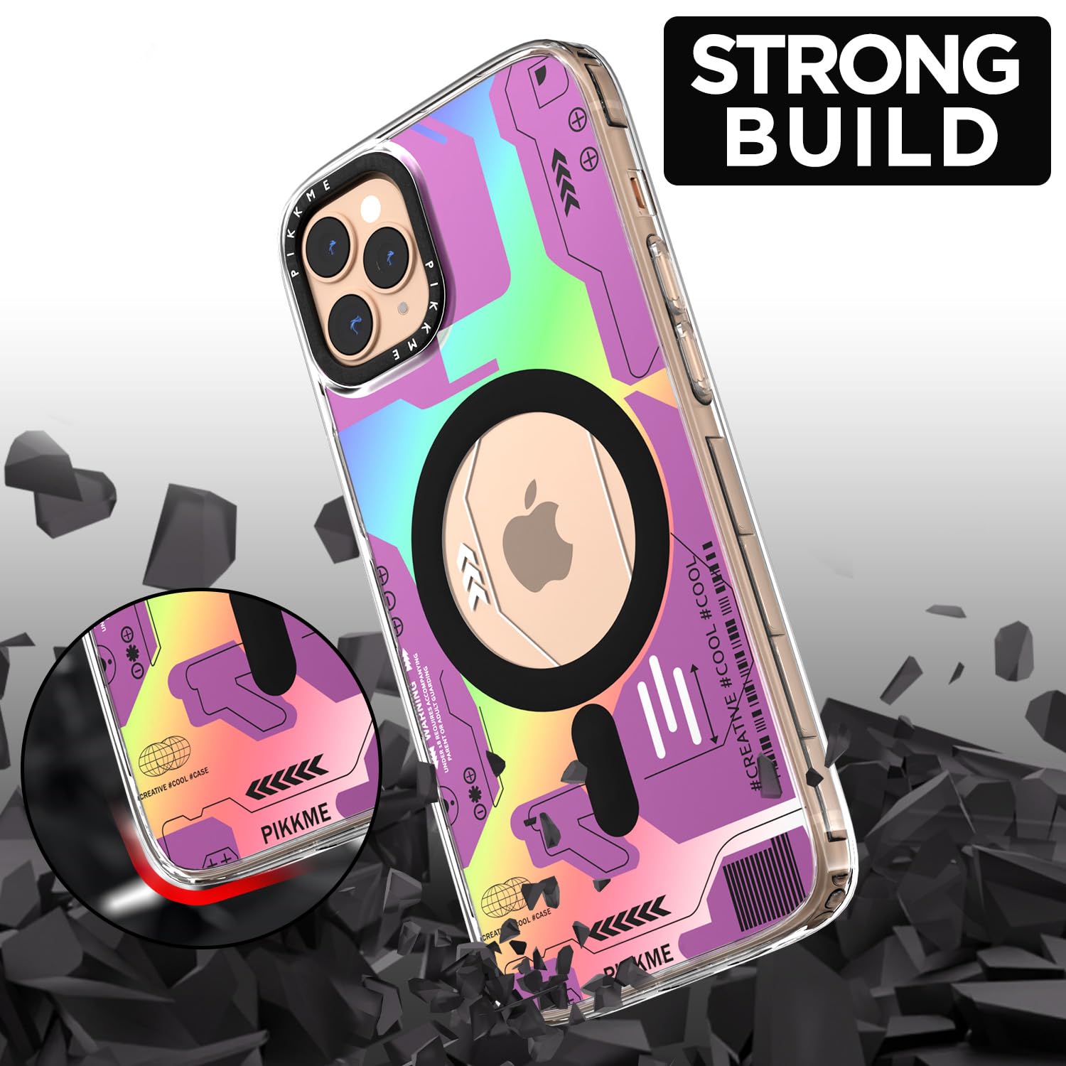 Pikkme iPhone 11 Pro Max Printmagsafe Back Cover (Pink)
