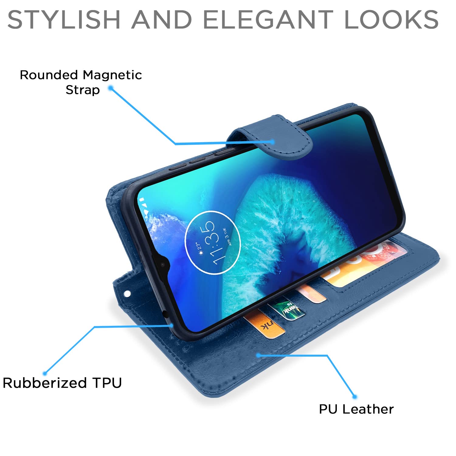 Blue mobile flip cover for Moto G8 Power Lite – Pikkme – photo 5