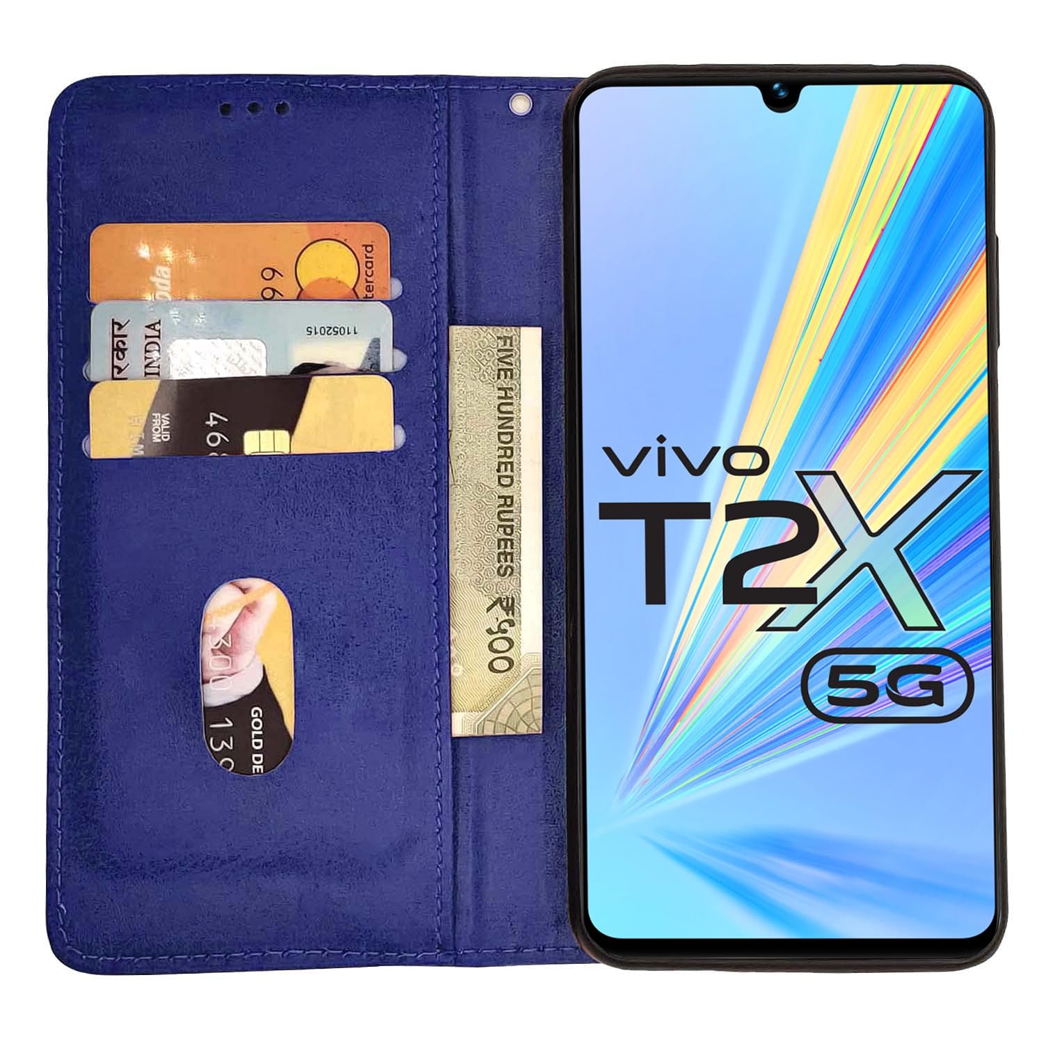 Pikkme Vivo T2X/Y16/Y56 5G Magnetic blue flip cover – photo 2