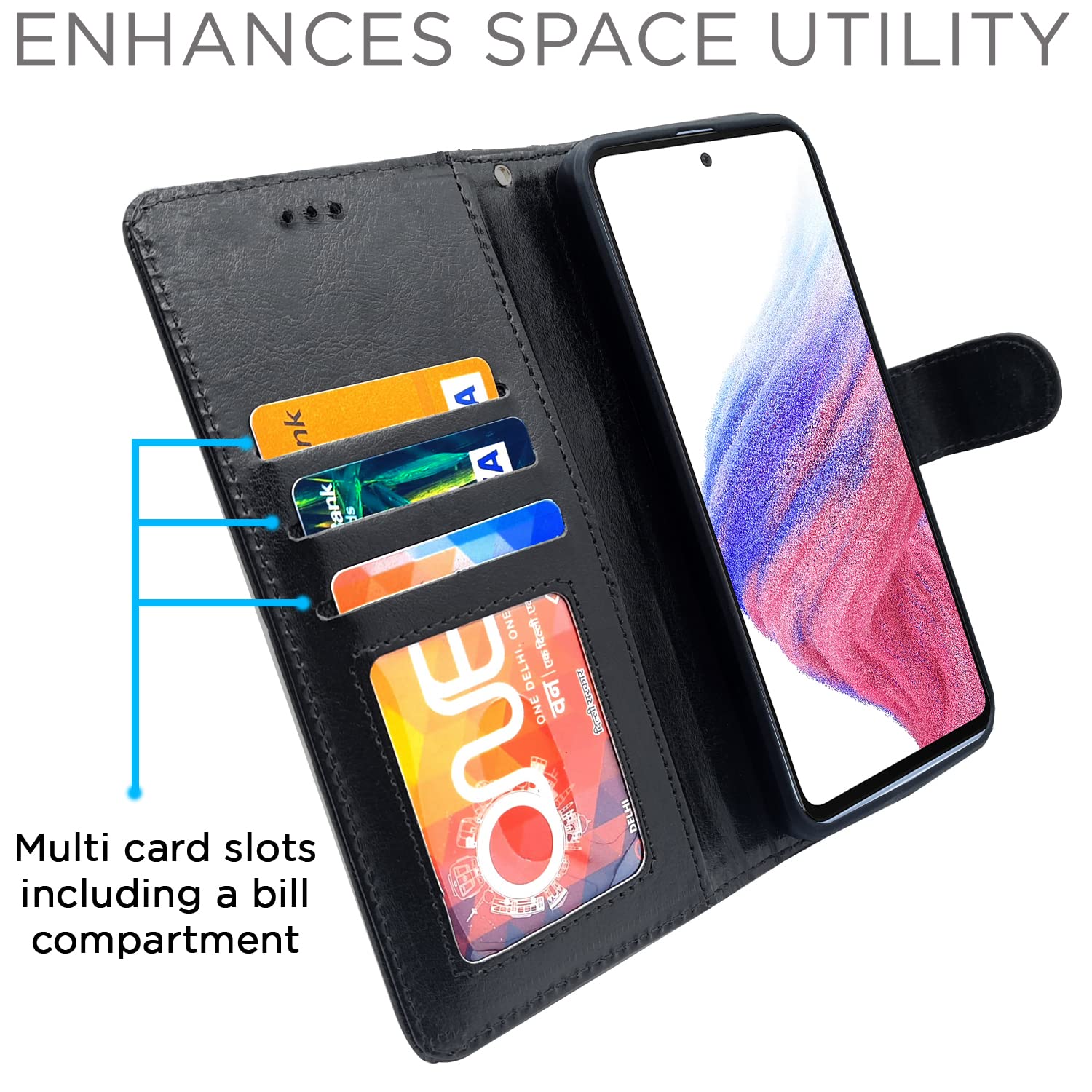 Pikkme Samsung Galaxy A33 5G Vintage Flip Cover (Black)