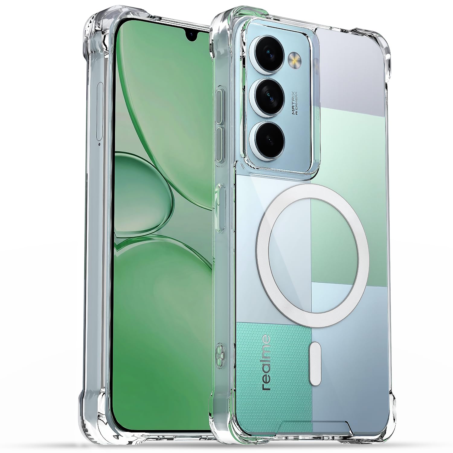 Pikkme transparent mag-safe MagSafe mobile cover for Realme P4 Lite 5G