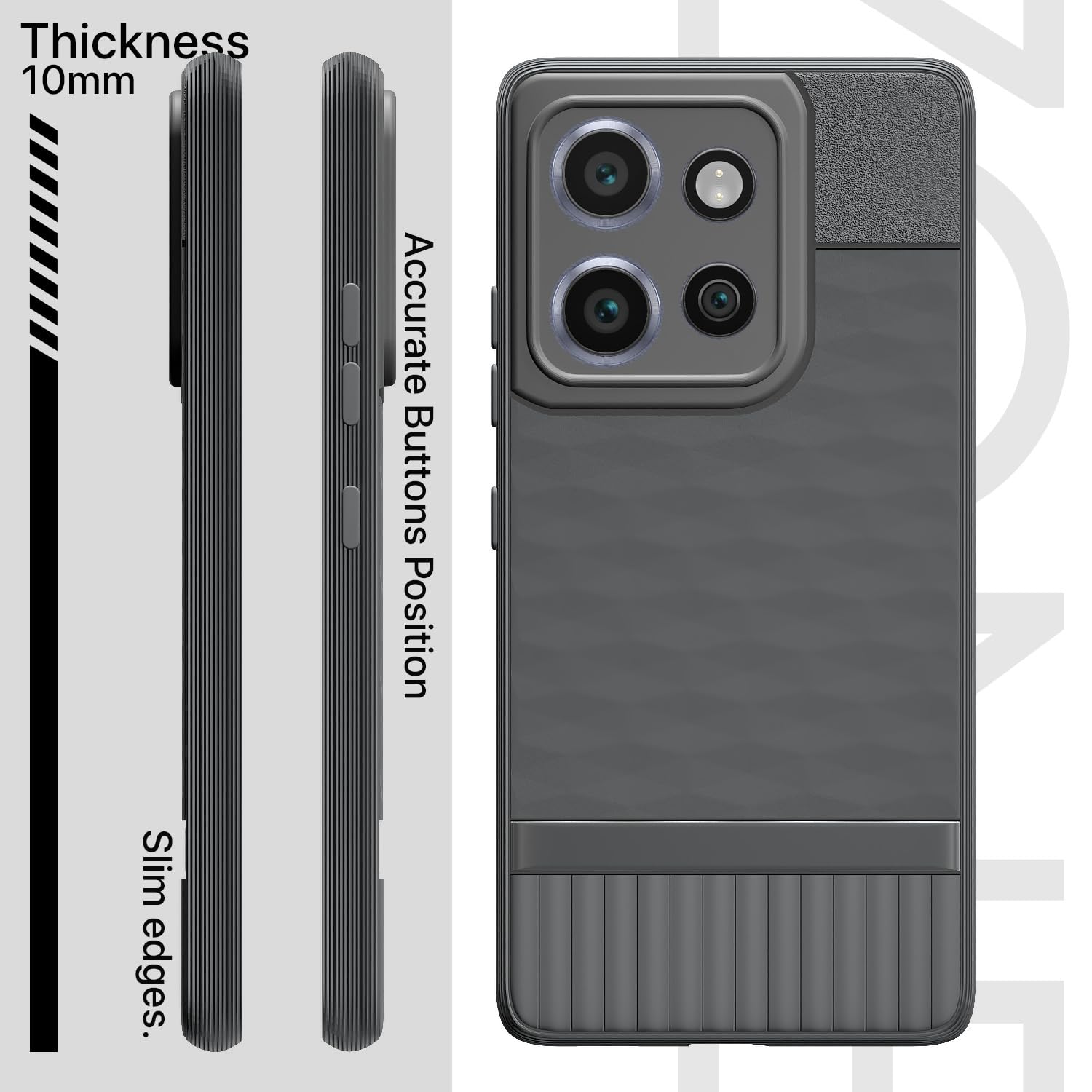 Pikkme Motorola Moto Edge 50 Neo 5G Gencase Back Cover (Grey)