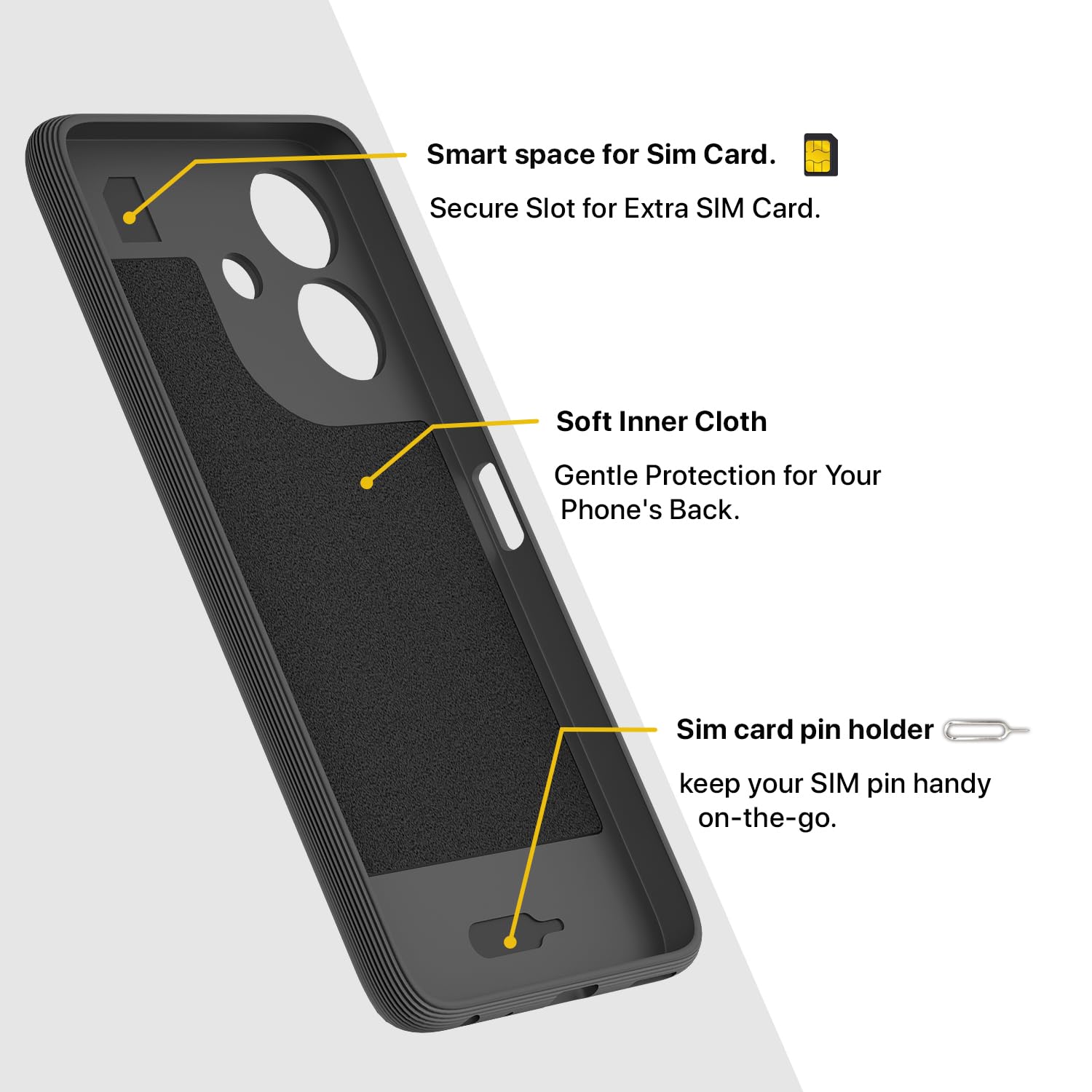 Pikkme Realme C61 / Realme Narzo N61 Gencase Back Cover (Grey)