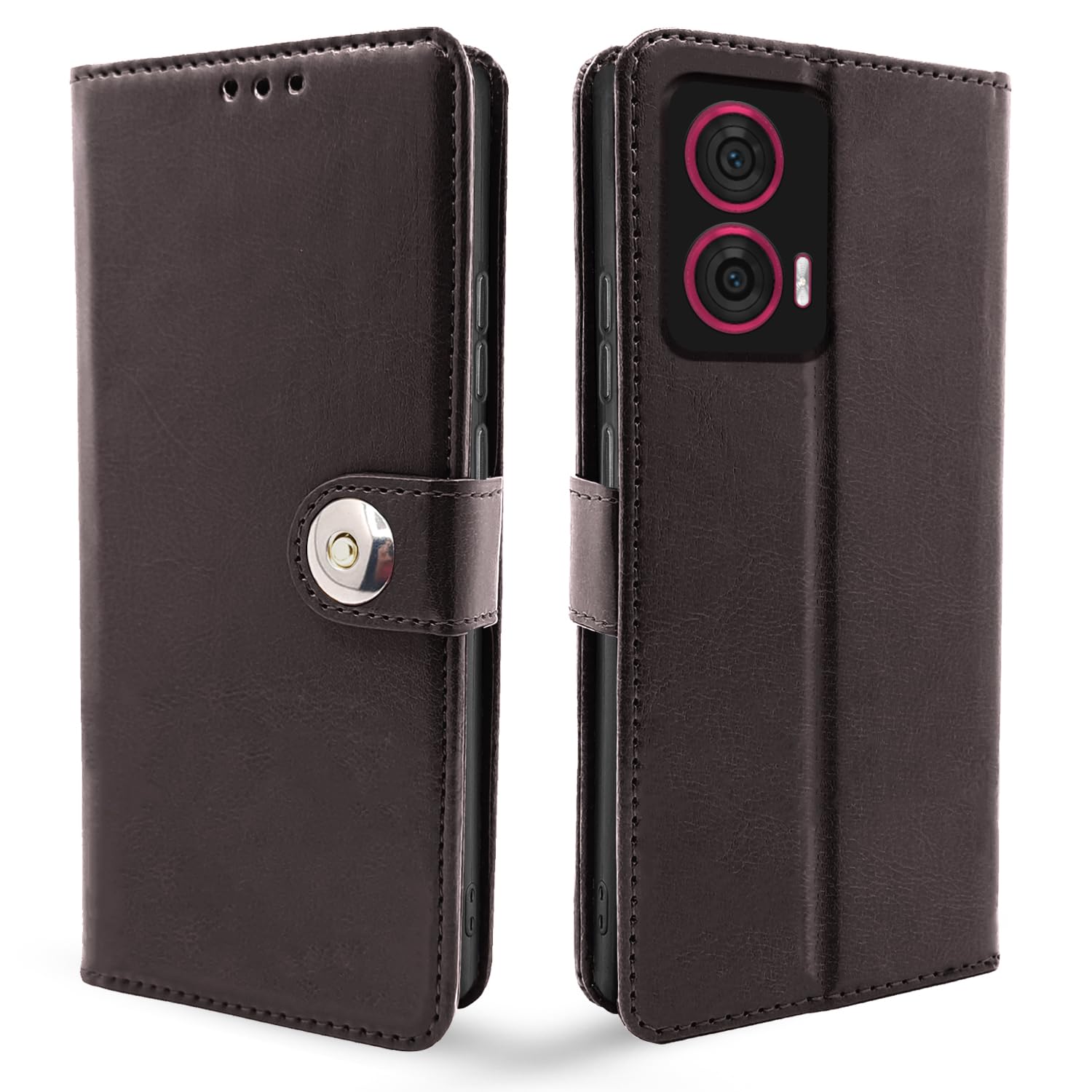 Pikkme coffee Button flip cover for Moto Edge 50 Fusion/G96 5G