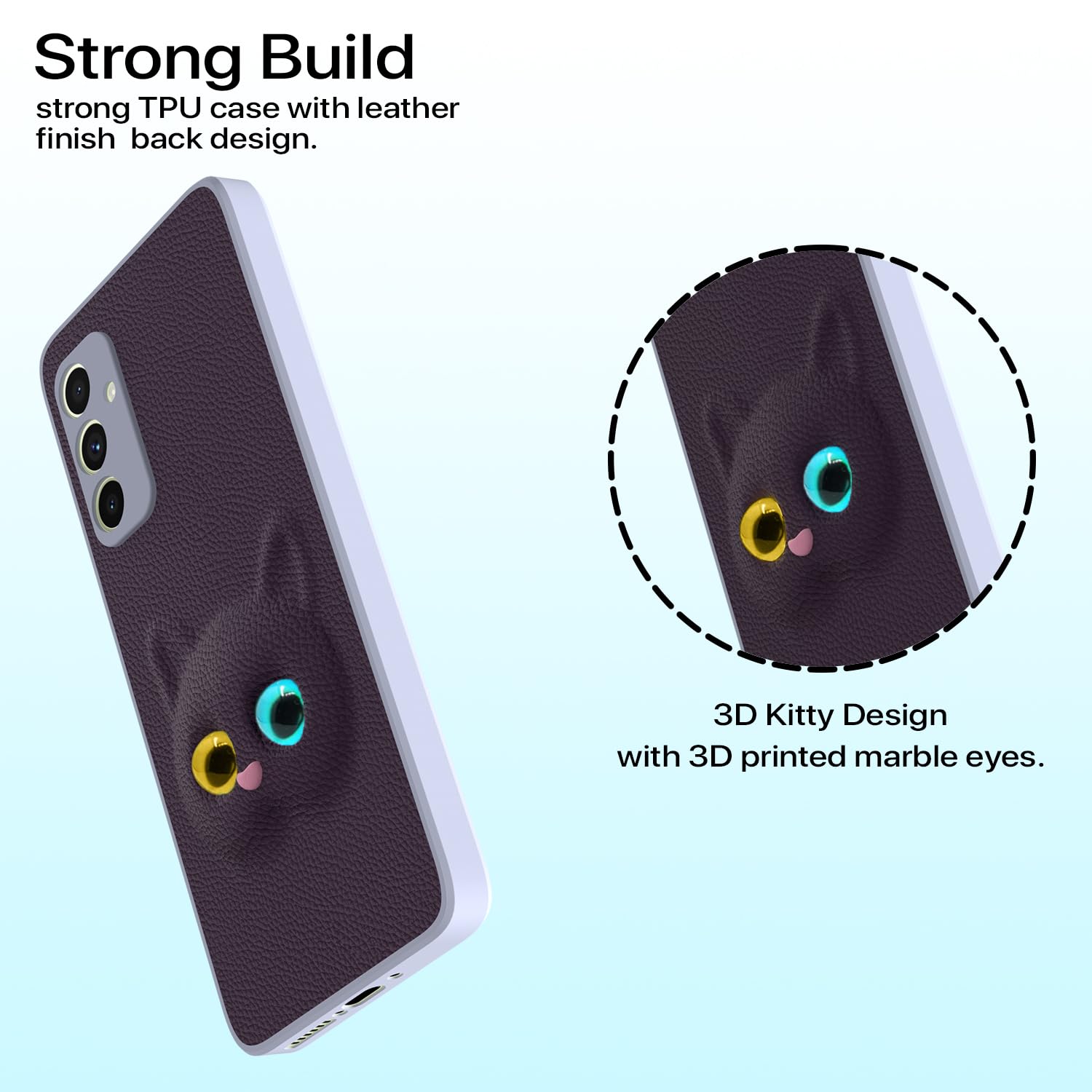 Pikkme Samsung Galaxy A54 5G Kitty Back Cover (Purple)