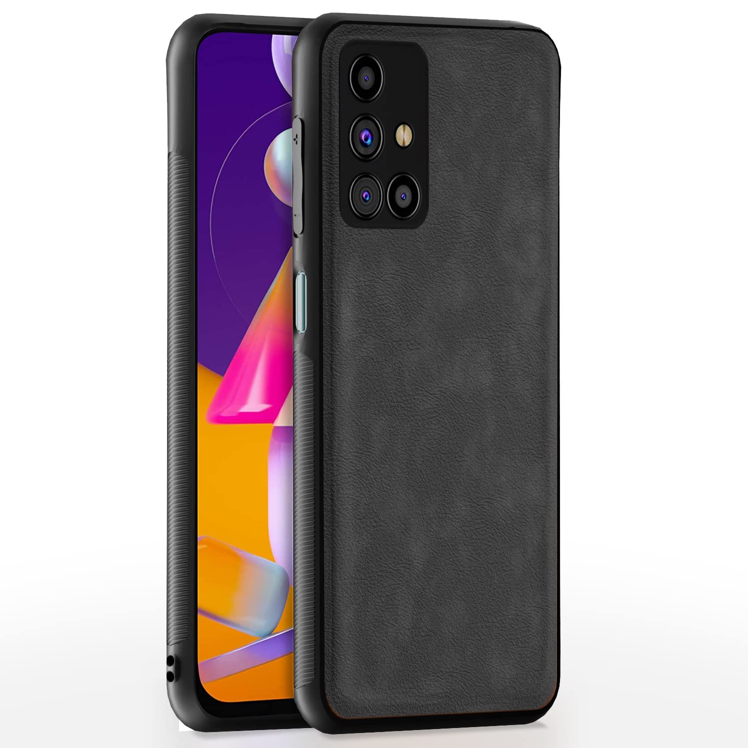 Grey Leather mobile back cover for Samsung M31s – Pikkme