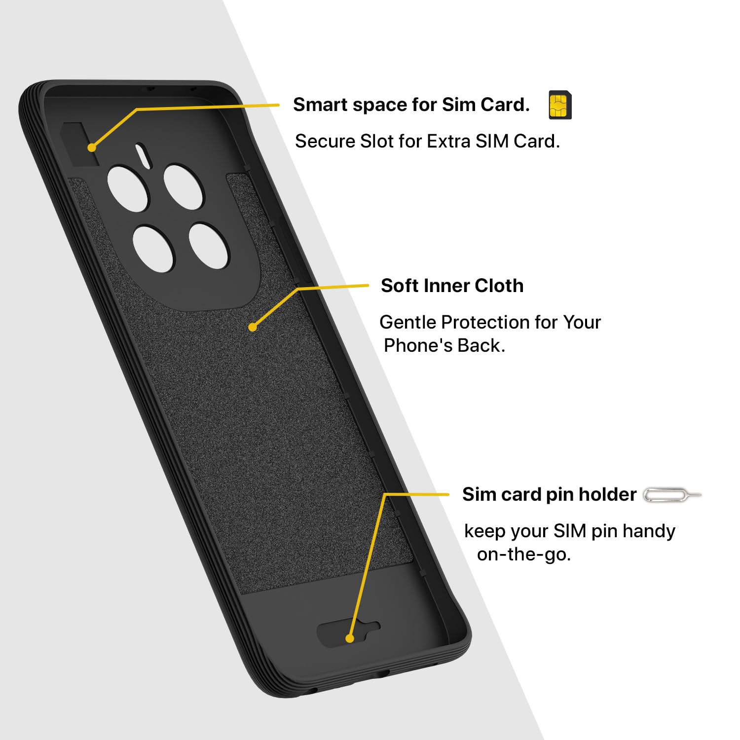 Pikkme Realme 12 Plus 5G / P1 5G / Narzo 70 5G / 70 Pro 5G Gencase Back Cover (Black)