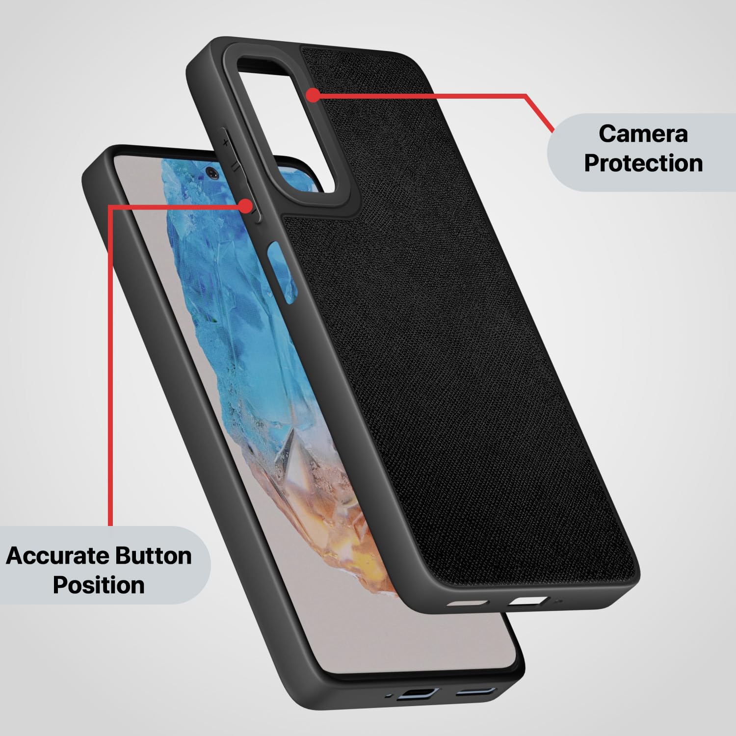 Pikkme black Leatherback mobile cover for Samsung M35 5G – photo 3