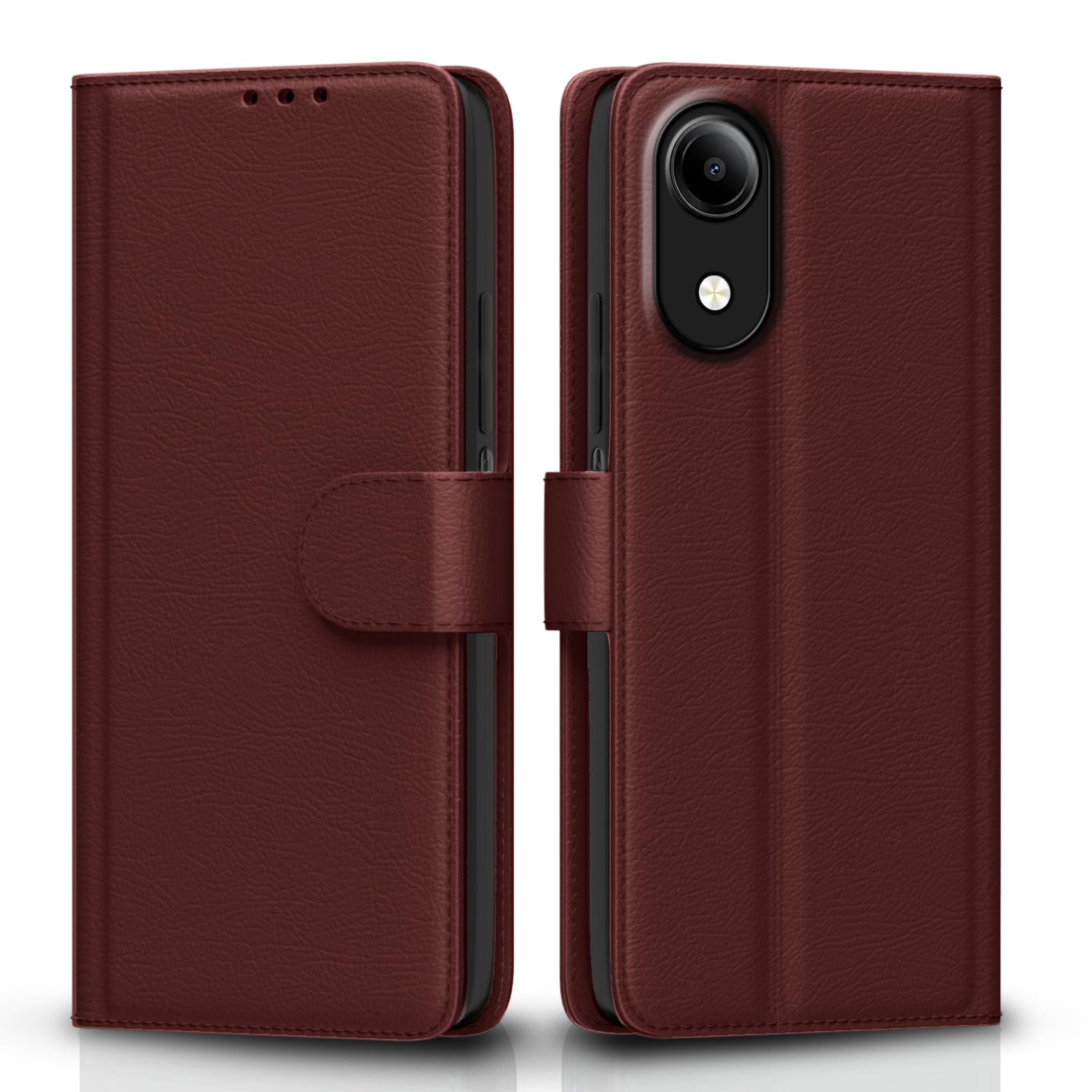 Pikkme brown Wallet wallet flip cover for Vivo T5e