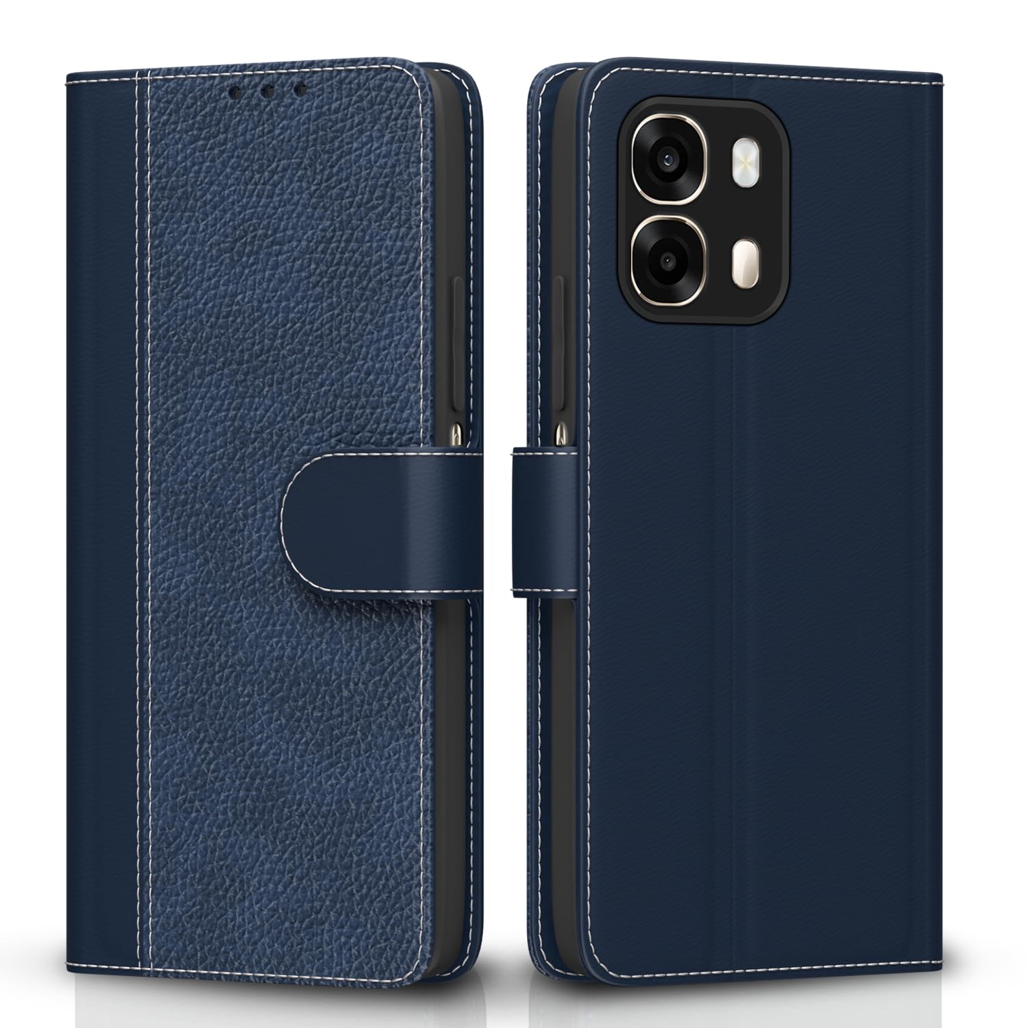 Oppo A6 Pro 5G wallet flip cover in blue by Pikkme