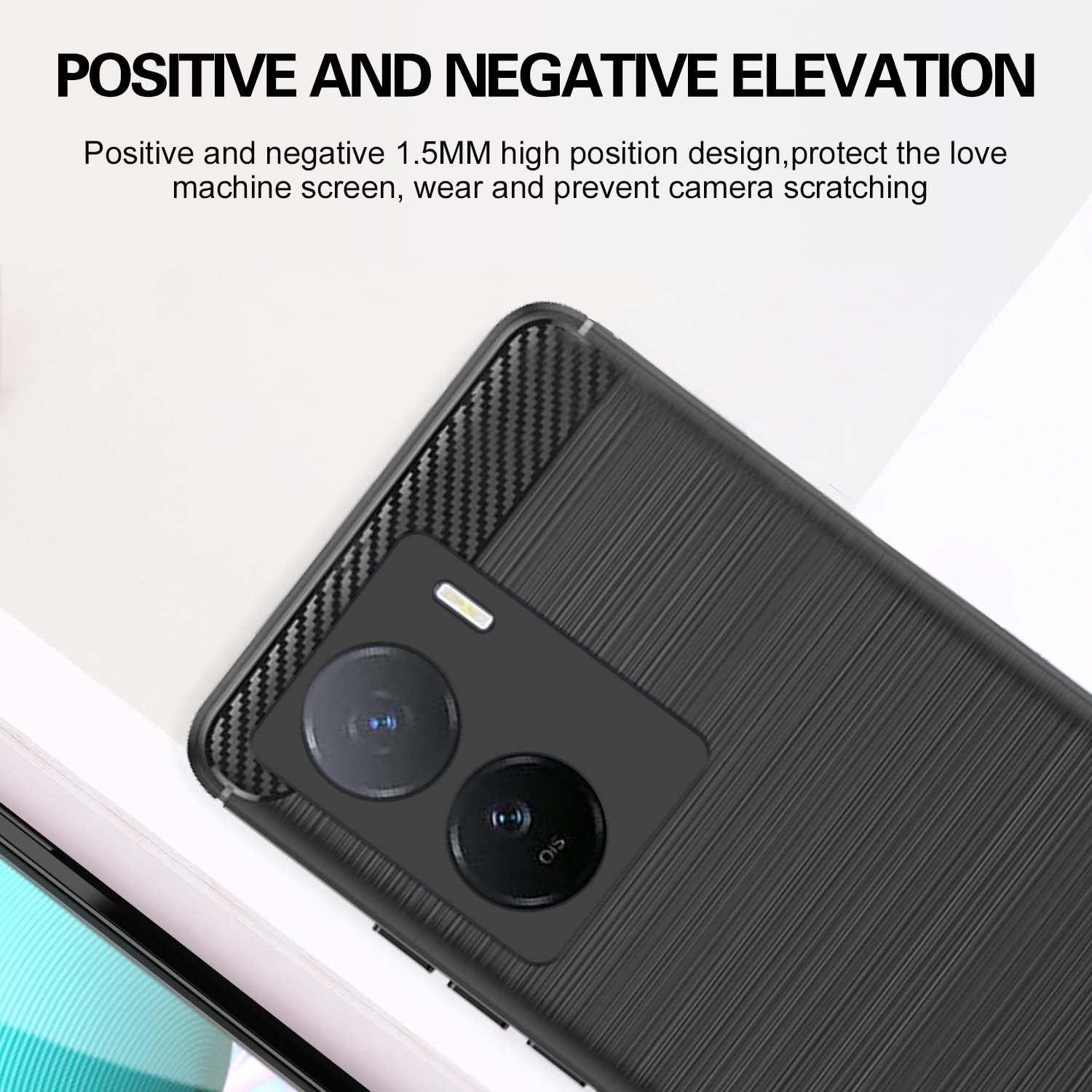 Pikkme iQOO Z7 5G / iQOO Z7s 5G Hybrid Carbon Fiber Back Cover | Black