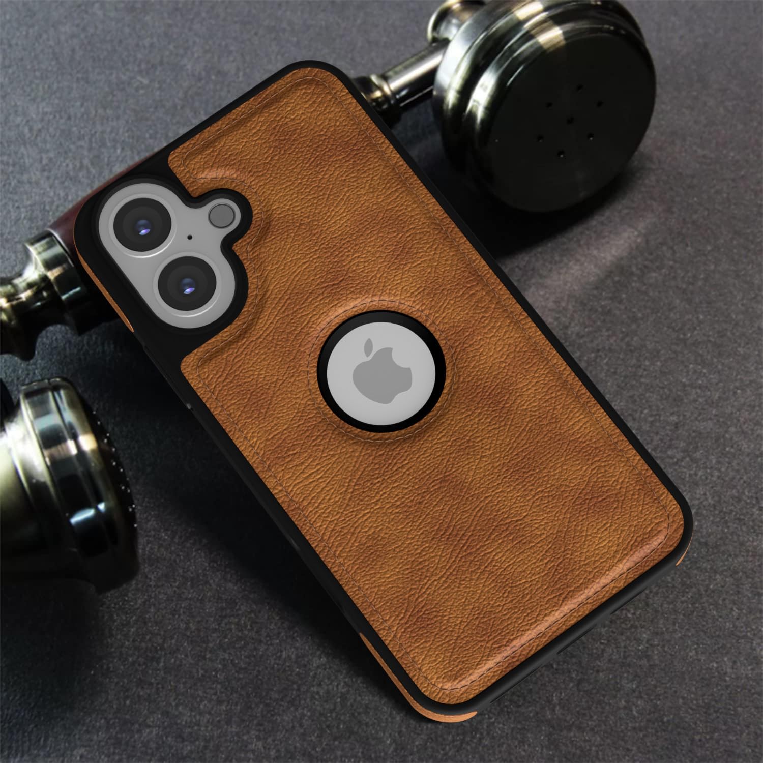 Pikkme iPhone 16 Flexible Pu Leather Back Cover (Brown)