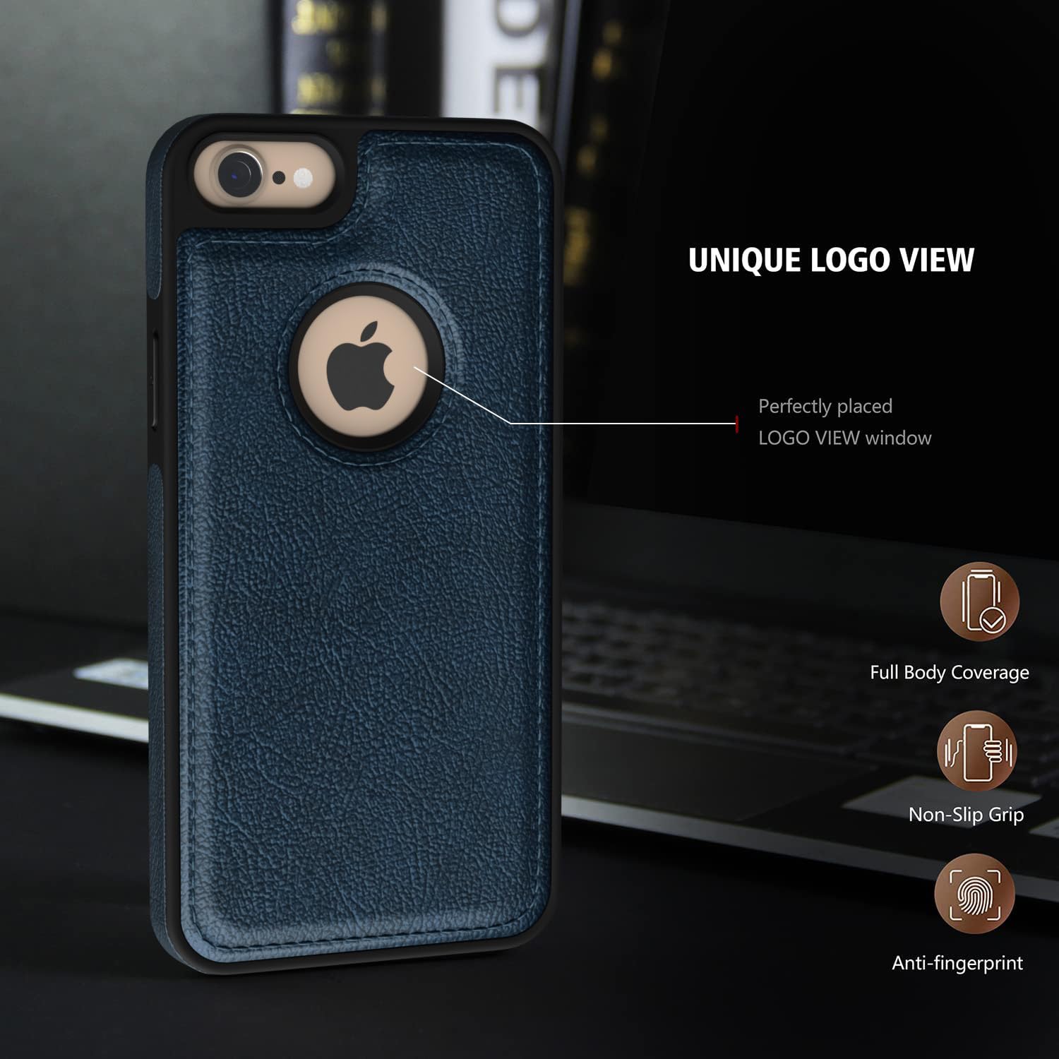 Pikkme iPhone 7/8 Flexible Pu Leather Back Case (Blue)