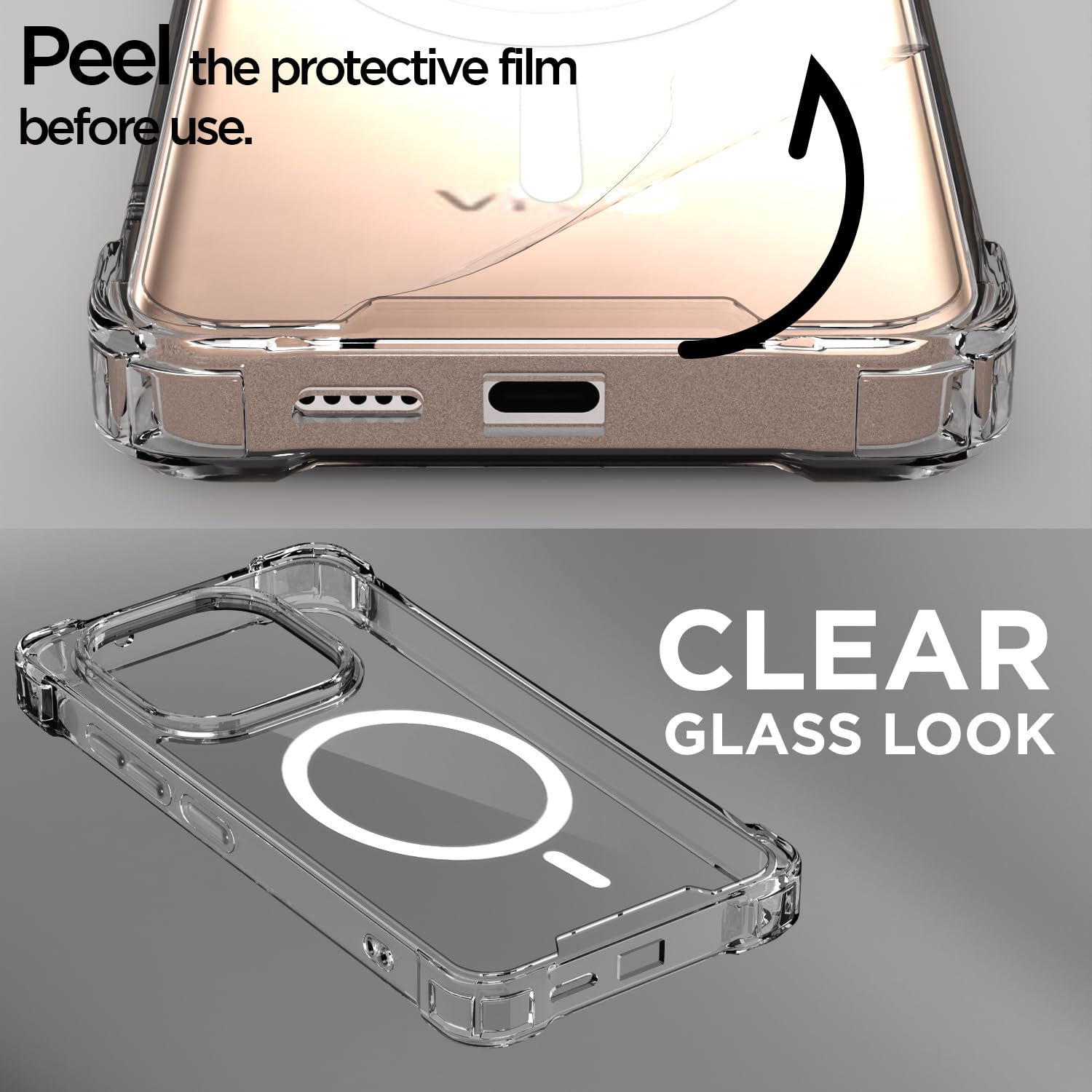 Pikkme transparent mag-safe phone cover for iQOO Neo 10/Vivo Y300 GT 5G – photo 3