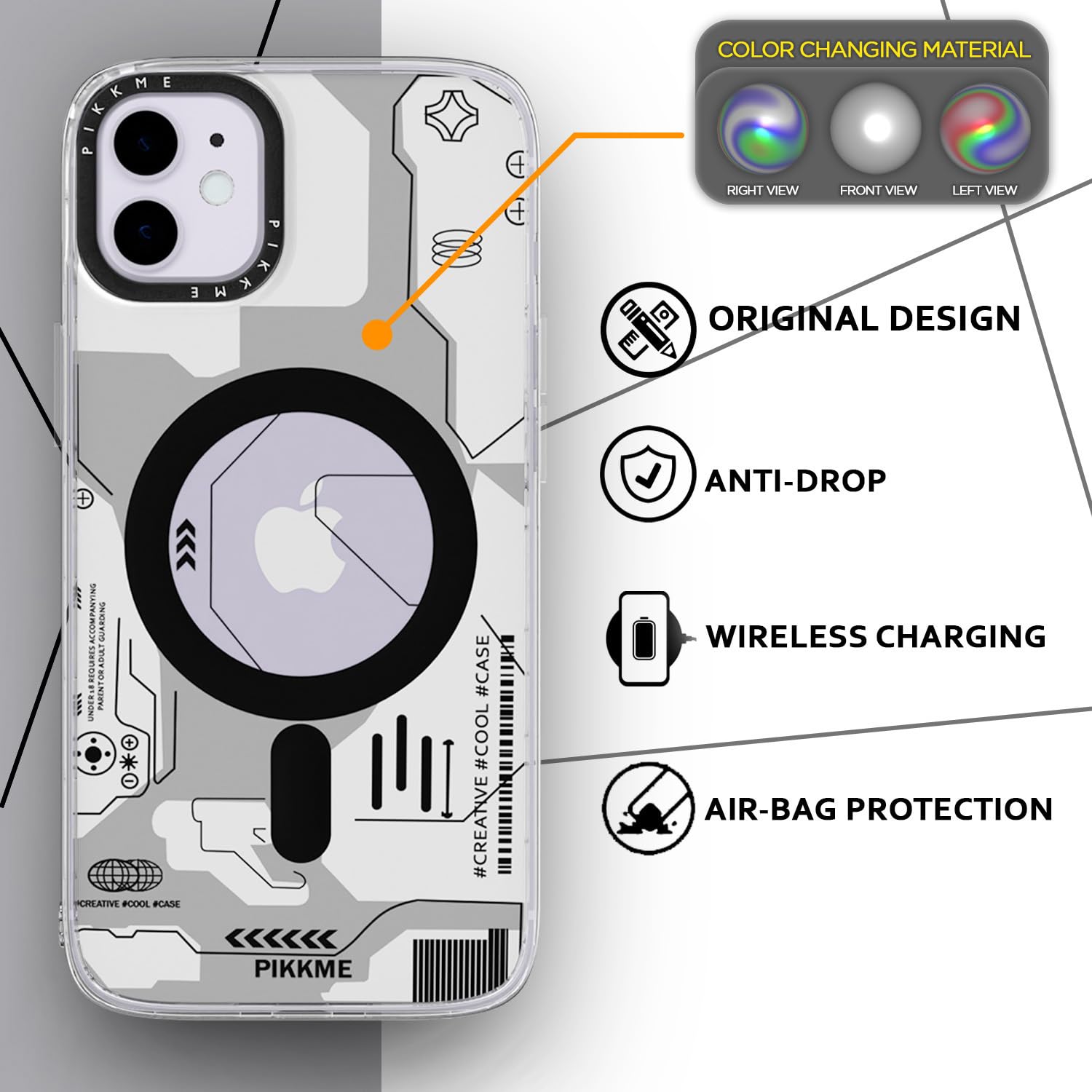 Pikkme iPhone 11 Printmagsafe Back Cover (White)