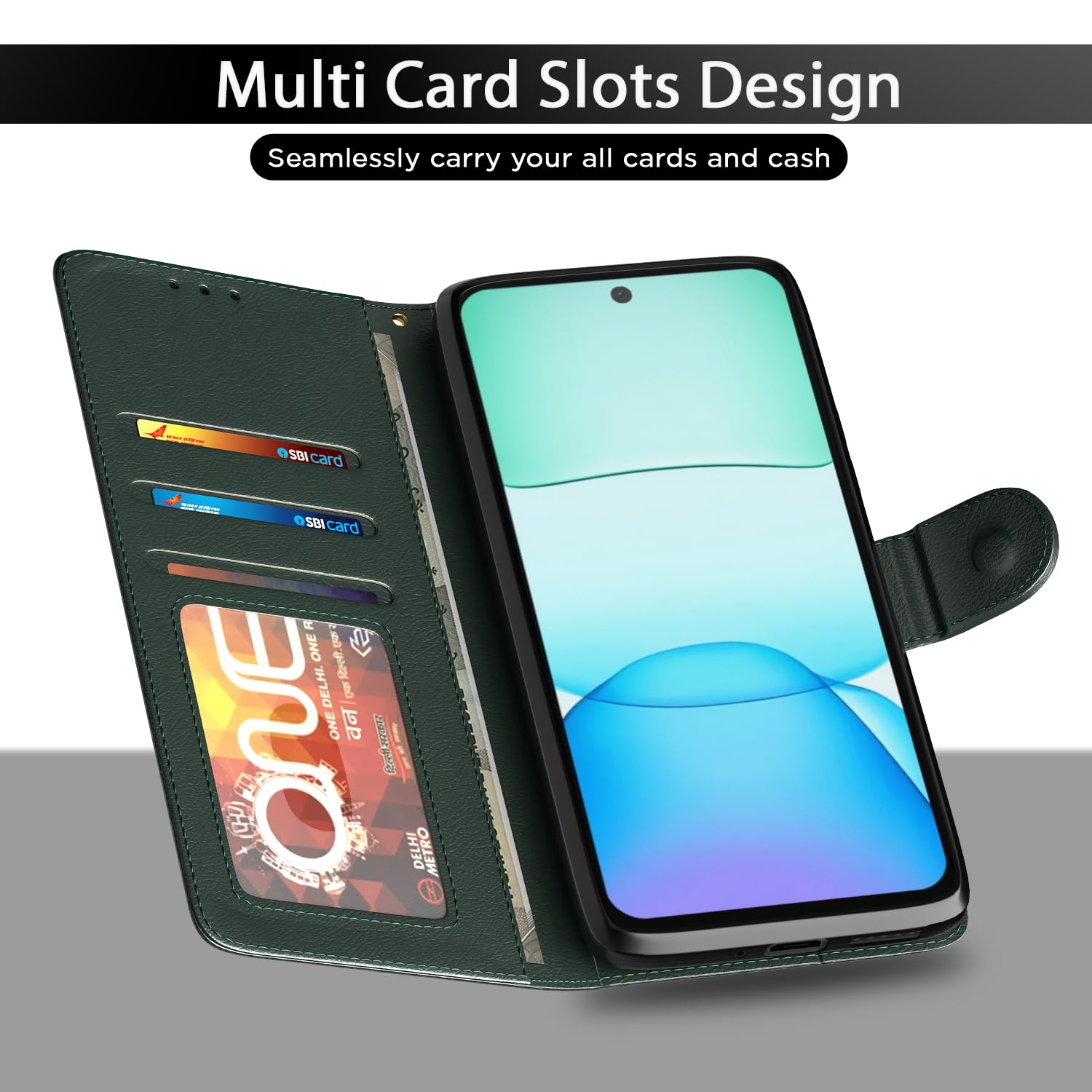 Pikkme green Wallet flip case for Redmi 13/Poco M6 Plus 5G – photo 5
