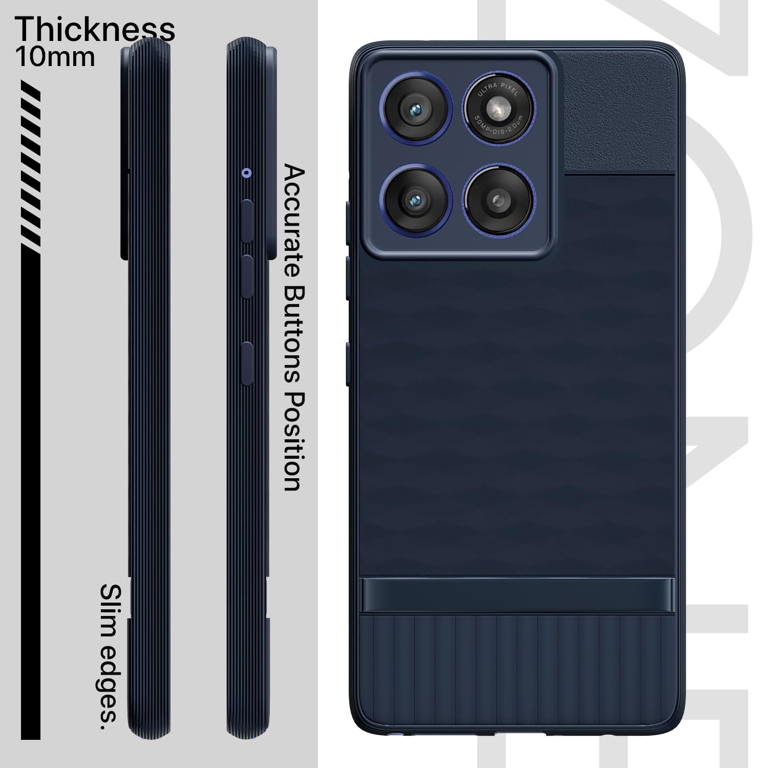 Pikkme Motorola Moto Edge 60 Stylus 5G Gencase Back Cover (Blue)