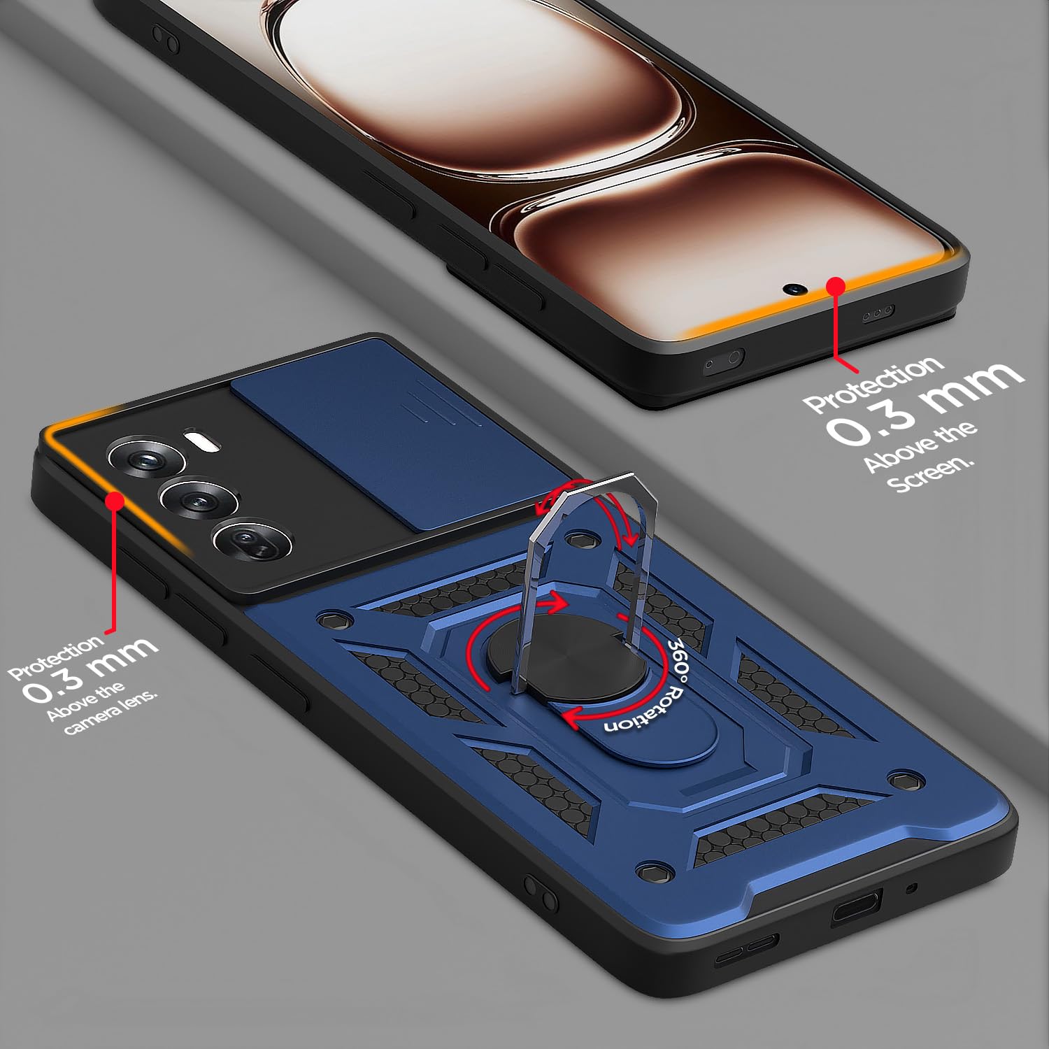 Oppo Reno 12 5G D10 Camera Shield mobile back cover in blue by Pikkme – photo 4