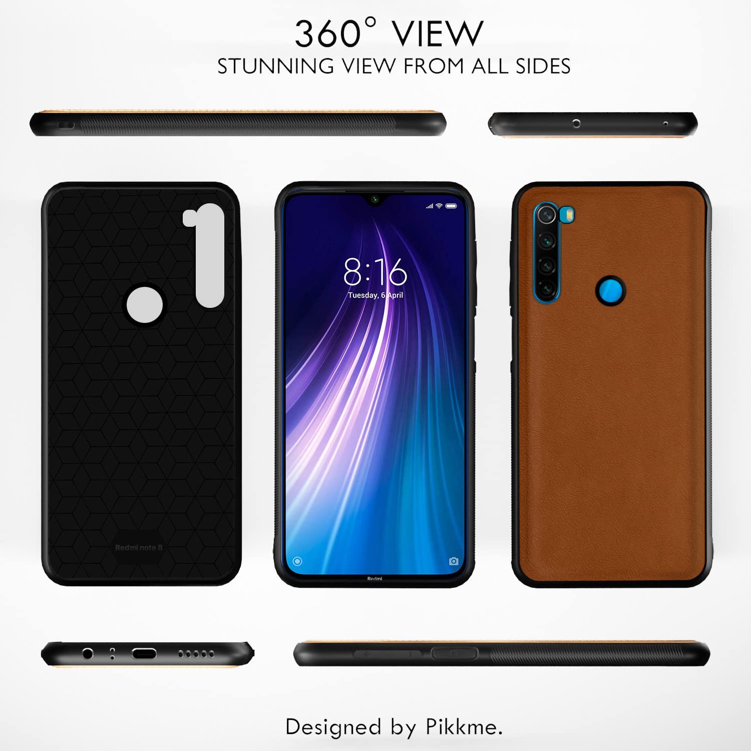 Pikkme camel Leather mobile back cover for Redmi Note 8 – photo 3