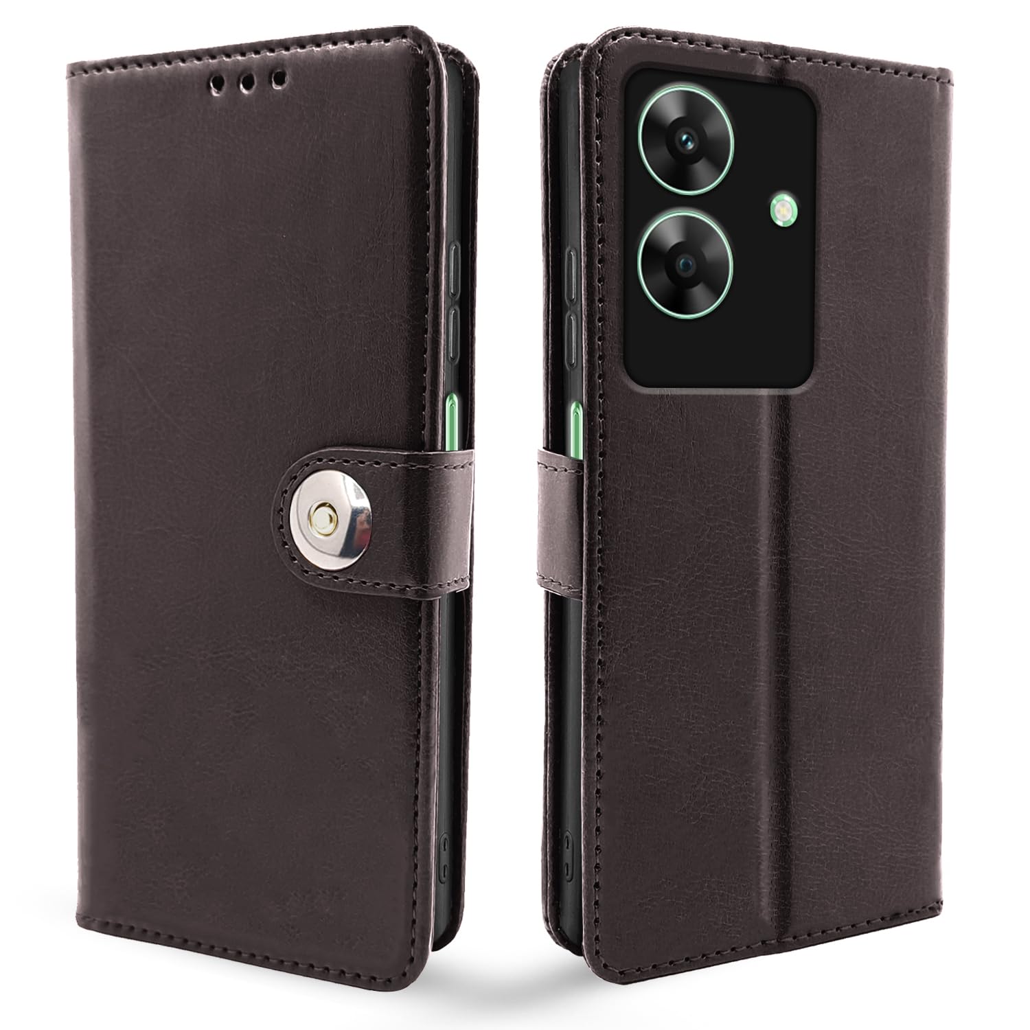 Pikkme coffee wallet flip cover for Realme C61/Narzo N61