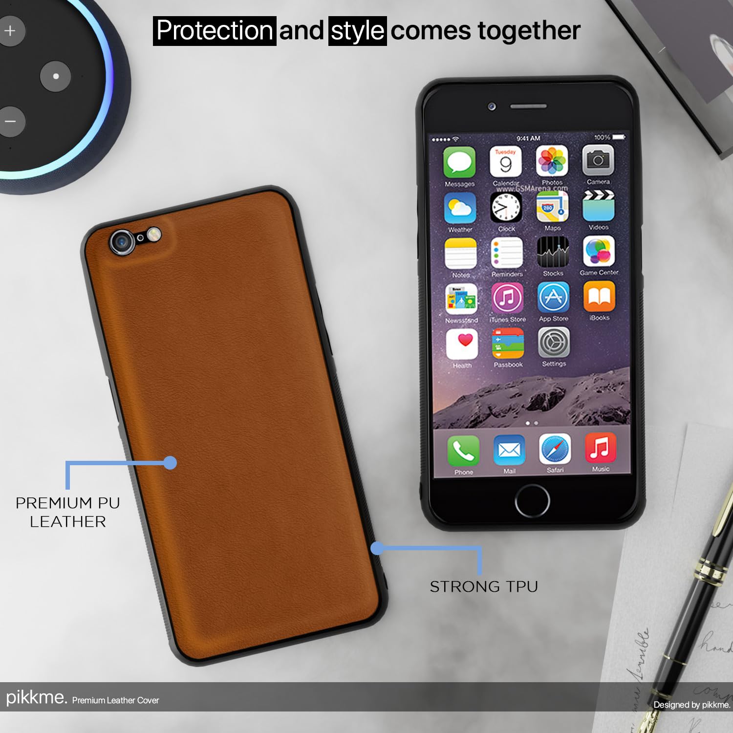 Pikkme iPhone 6 / 6S Flexible Pu Leather Leatherback Back Cover (Camel)
