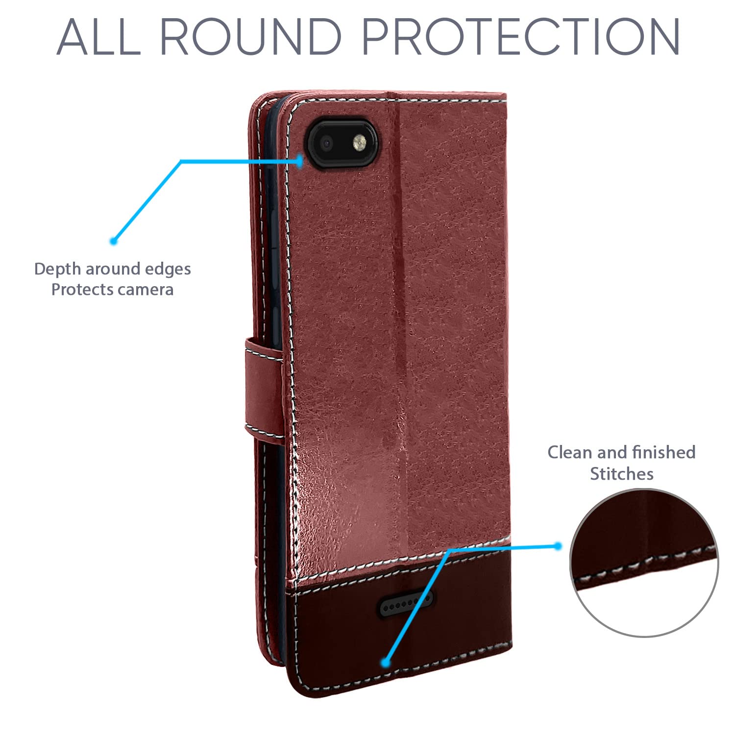 Pikkme brown & coffee mobile flip cover for Redmi 6A – photo 4