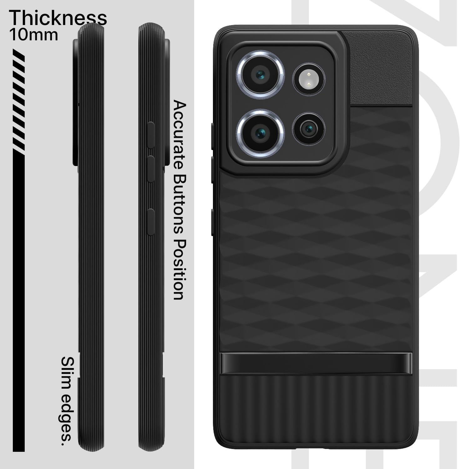 Pikkme Motorola Moto Edge 50 Neo 5G Gencase Back Cover (Black)