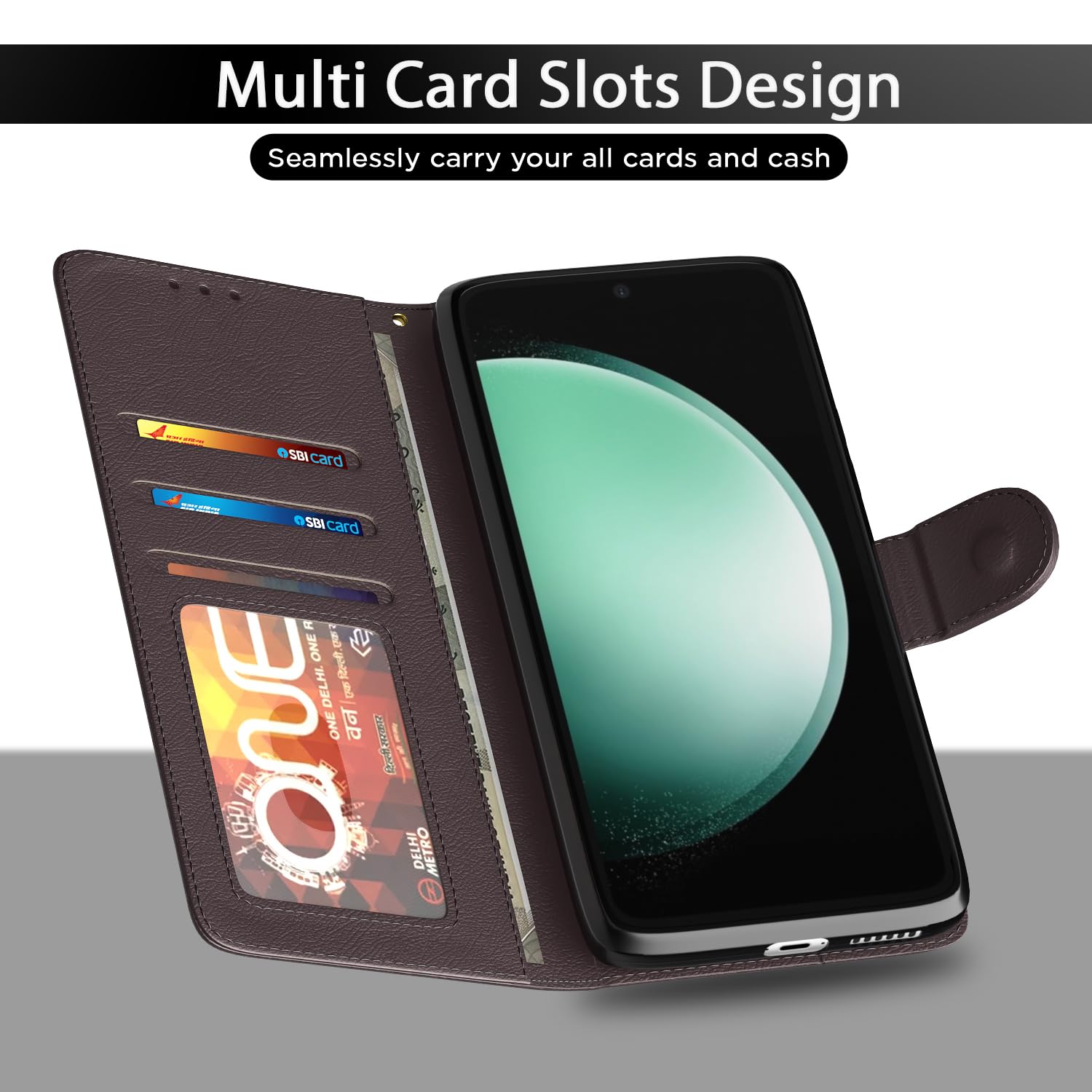 Pikkme coffee Wallet mobile flip cover for Samsung S23 FE 5G – photo 5