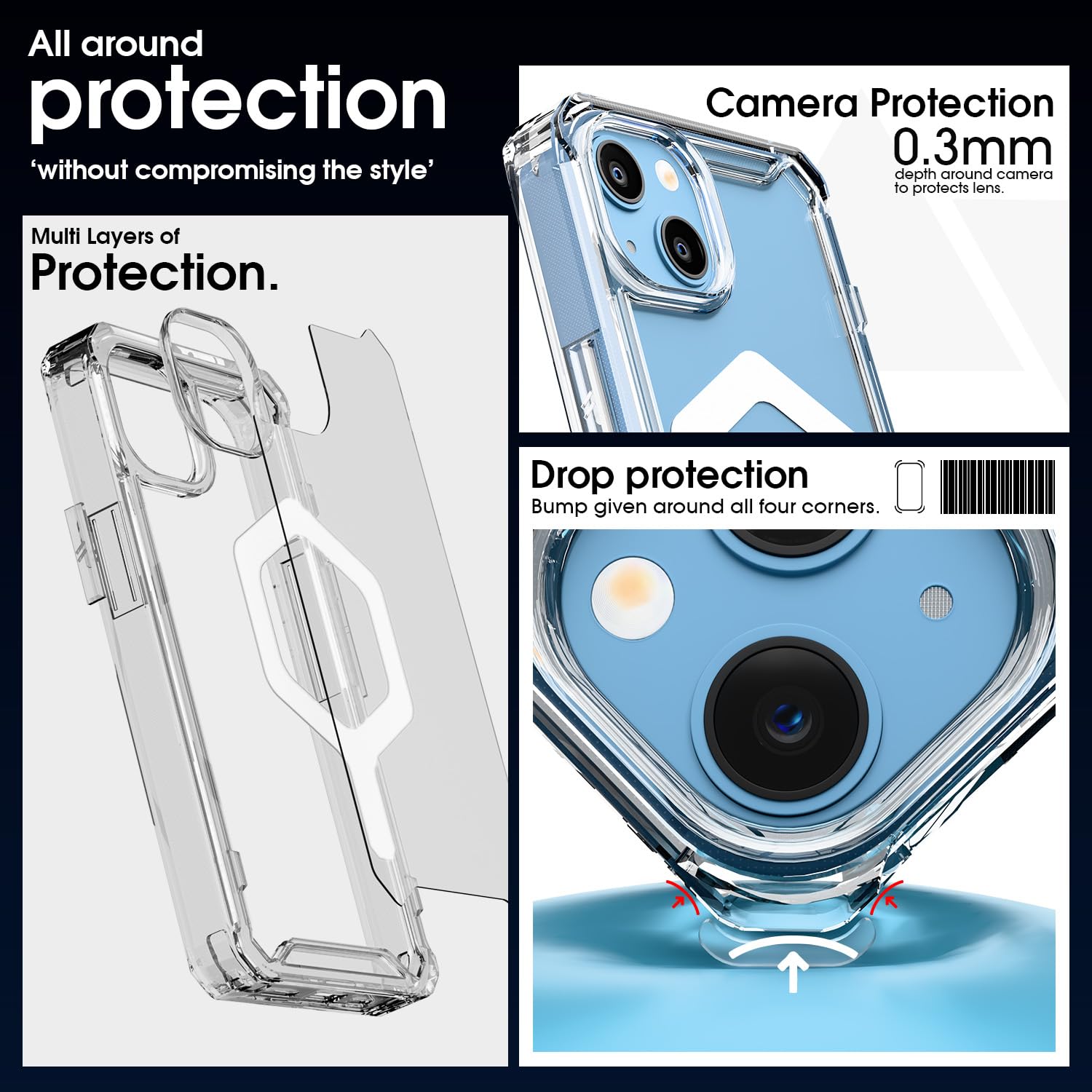 Pikkme transparent mag-safe Hybrid mobile back cover for iPhone 13/14 – photo 4
