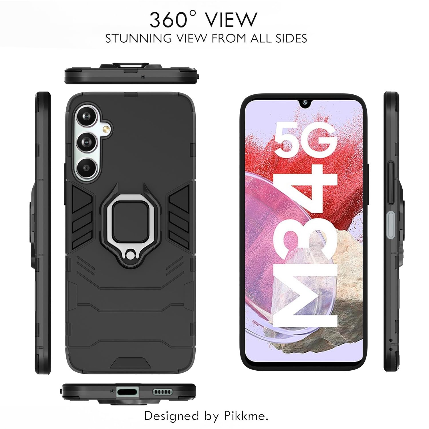 Pikkme black D5 Tough Armor phone cover for Samsung M34/F34 5G – photo 3
