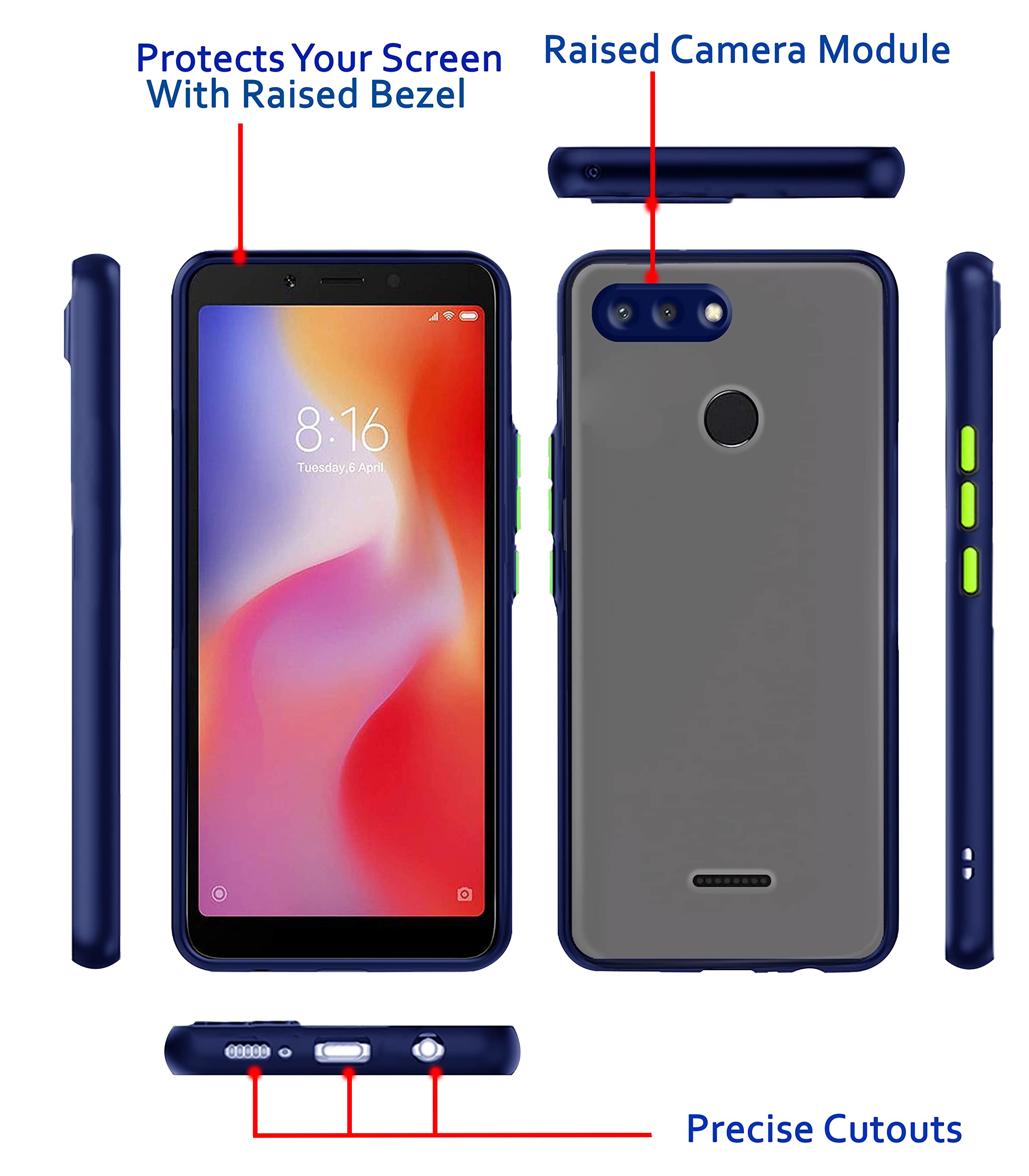 Pikkme blue mobile cover for Redmi 6 – photo 3