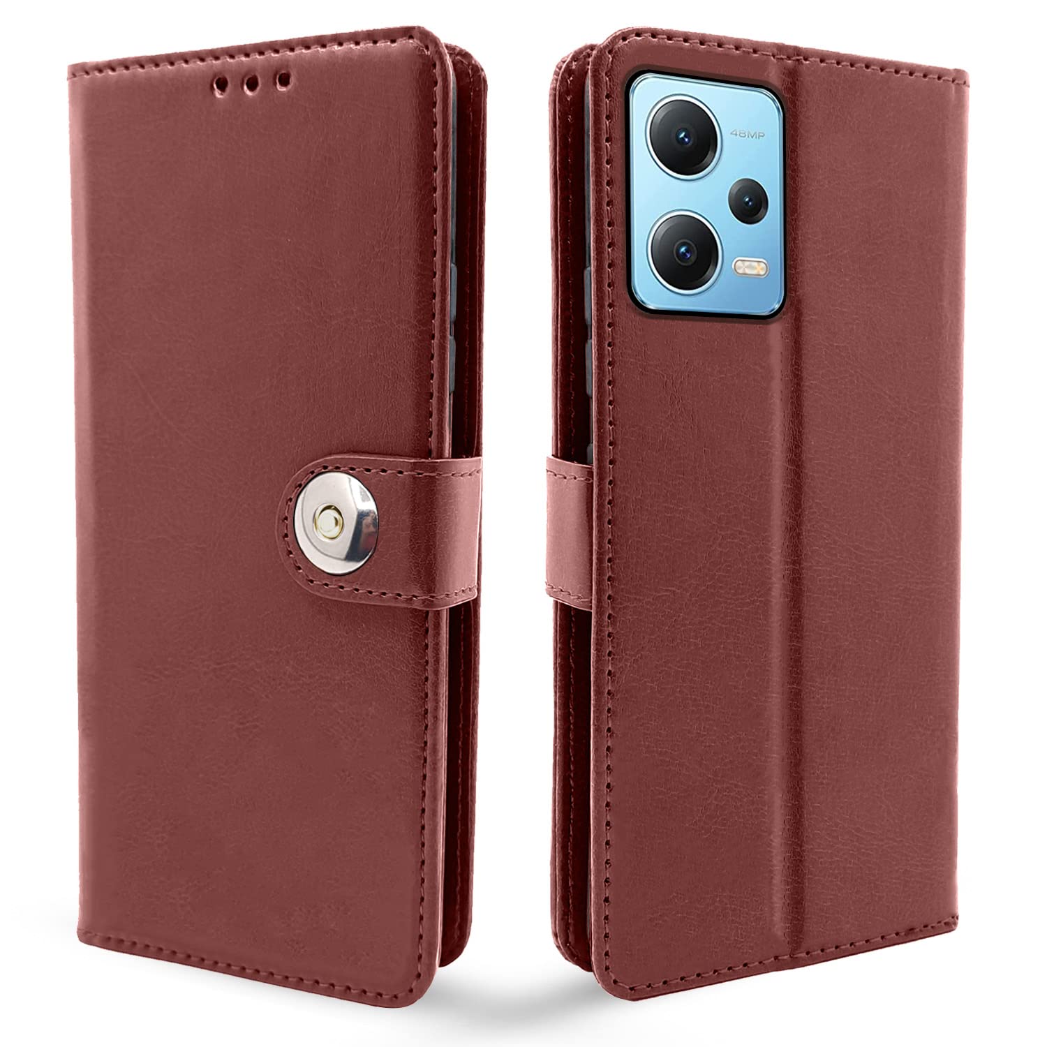 Pikkme Poco X5/Redmi Note 12 5G brown wallet flip cover