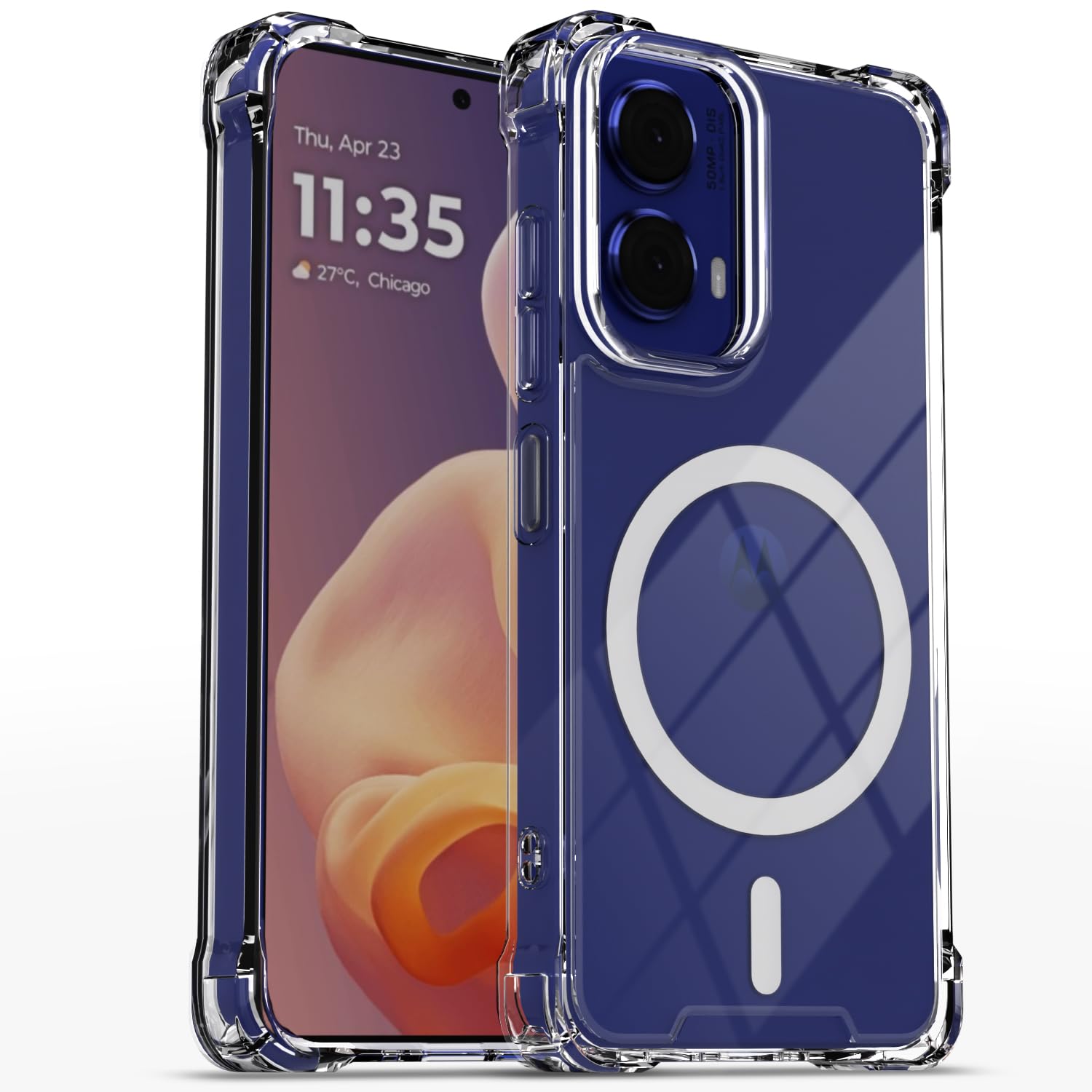 Transparent mag-safe mobile back cover for Moto G85 5G – Pikkme