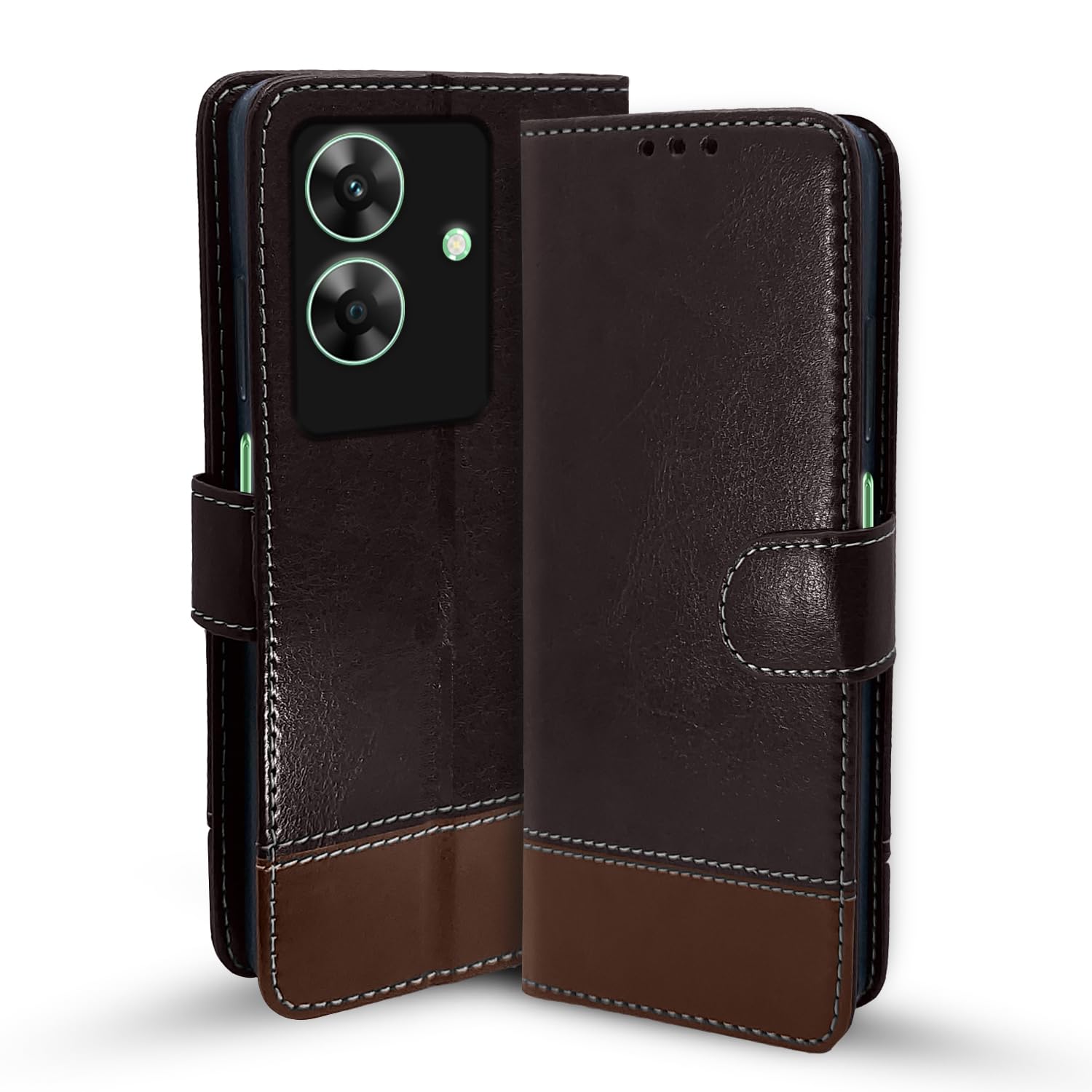 Realme C61/Narzo N61 mobile flip cover in coffee & brown by Pikkme