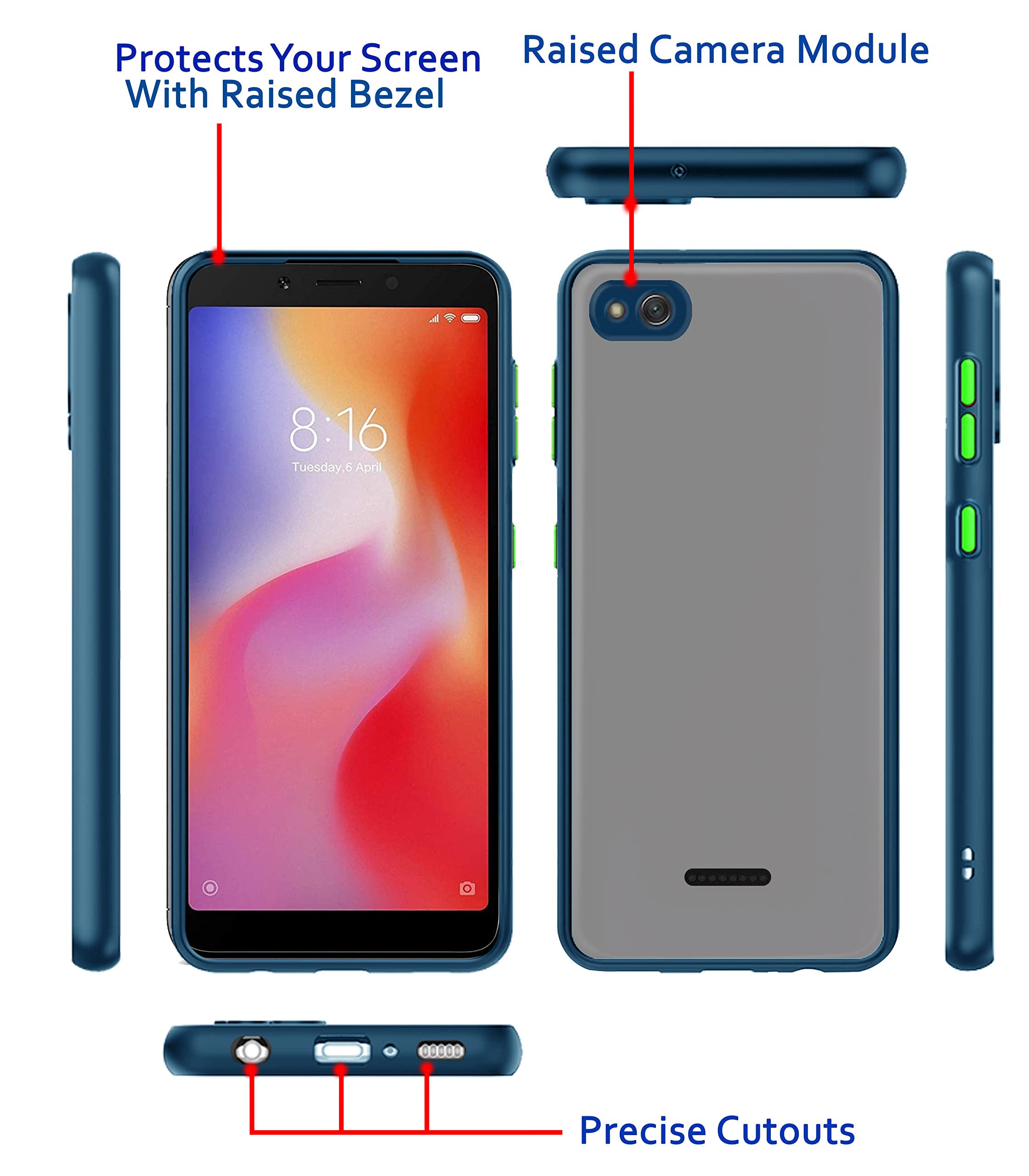 Pikkme Redmi 6A Hybrid blue mobile cover – photo 3