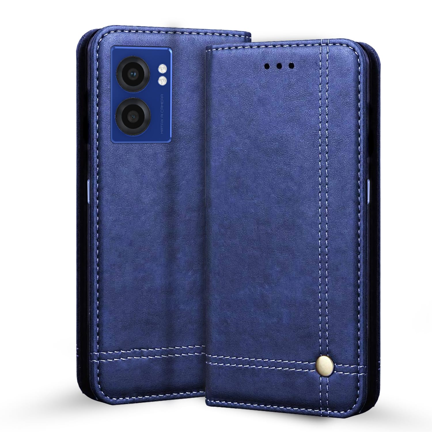 Blue Magnetic mobile flip cover for Realme Narzo 50 5G/Oppo K10 5G/Oppo A57 – Pikkme