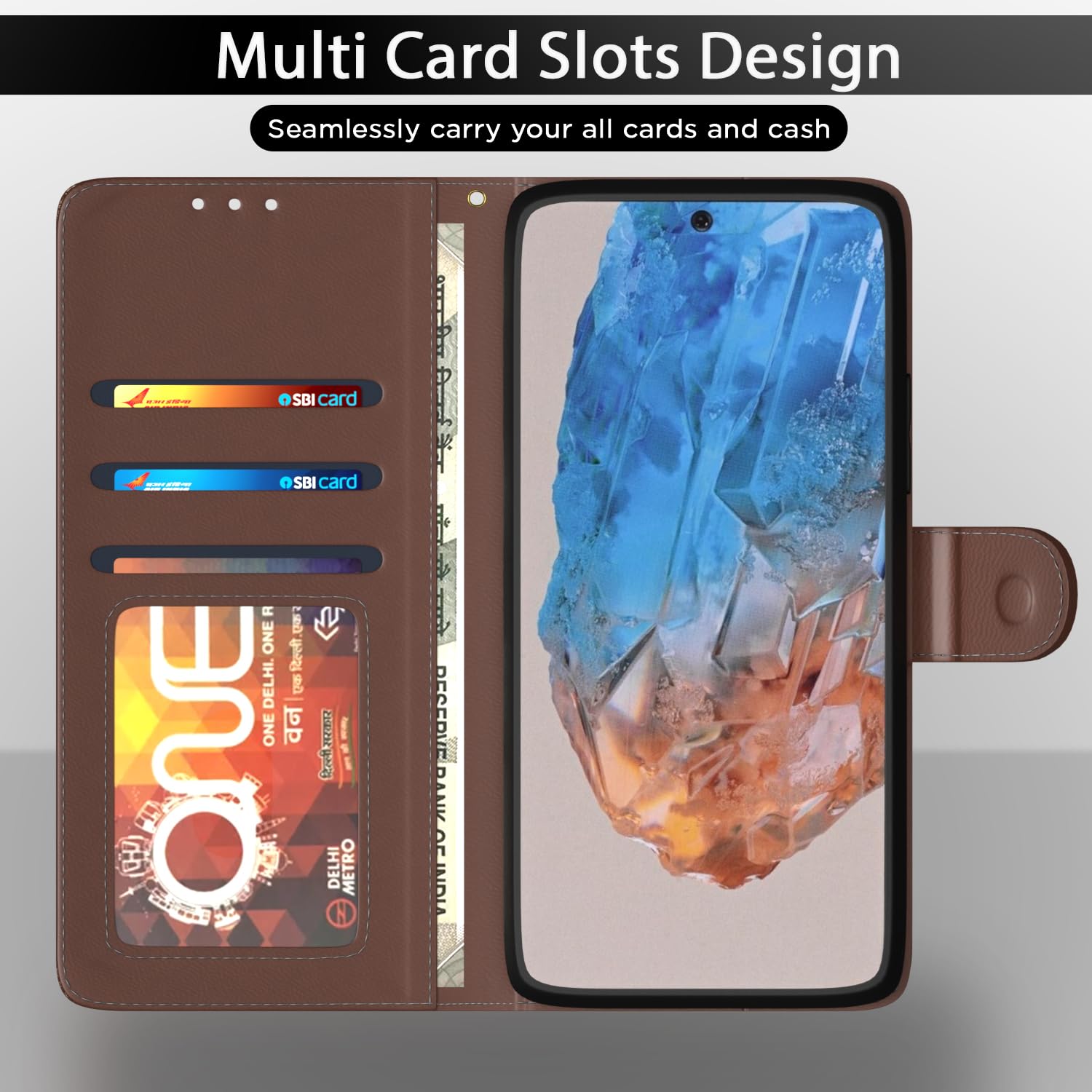 Samsung M35 5G Wallet wallet flip cover in tan by Pikkme – photo 5