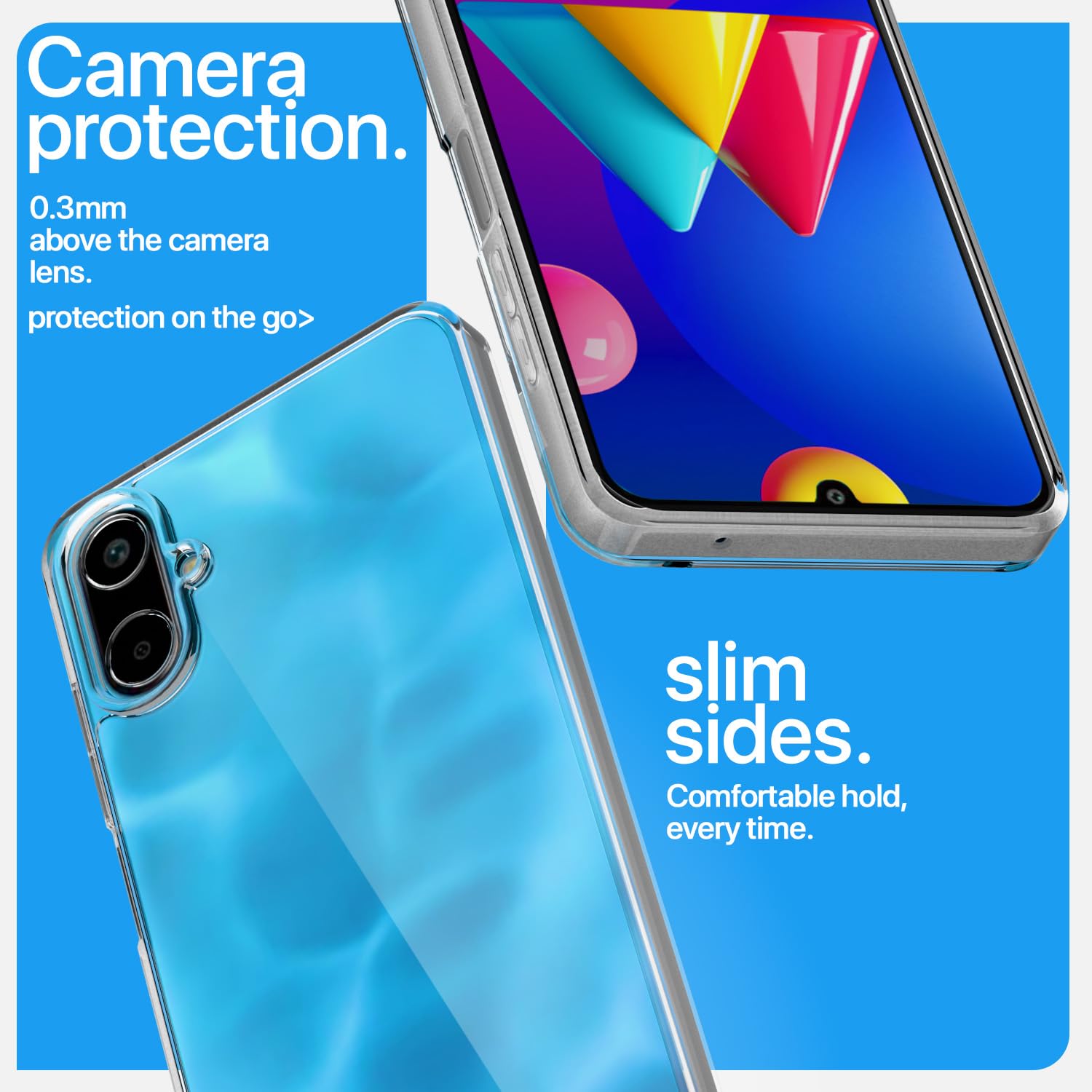 Pikkme Samsung Galaxy F06 5G Crystal Clear Hard Back PC + TPU Back Cover (Transparent)