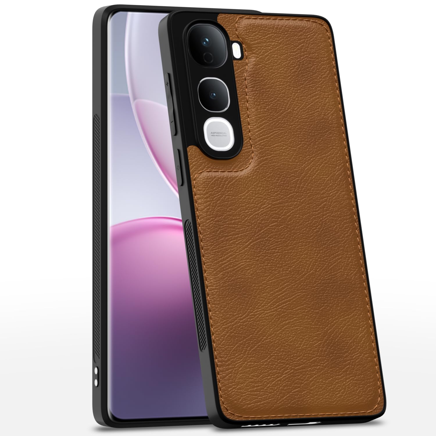 Pikkme brown phone cover for Vivo Y400 Pro 5G
