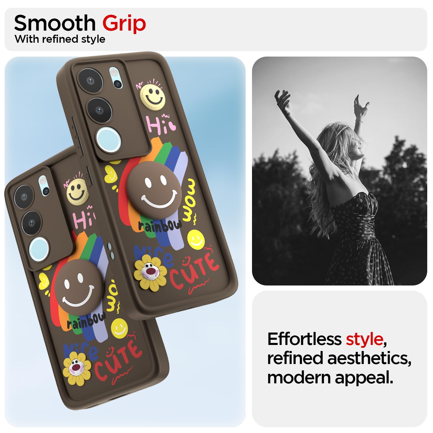 Pikkme Vivo V29/V29 Pro 5G Soft Silicone brown phone cover – photo 2