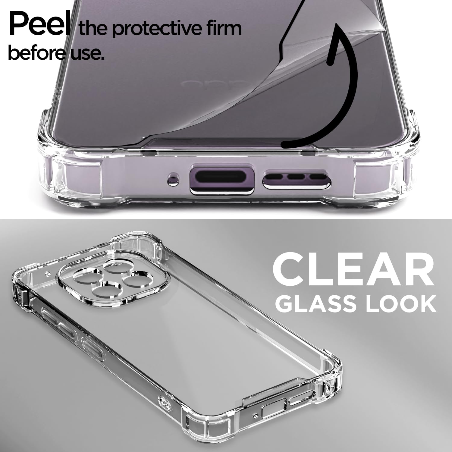 Pikkme Oppo F29 5G PC + TPU Clear Transparent Back Cover (Transparent)