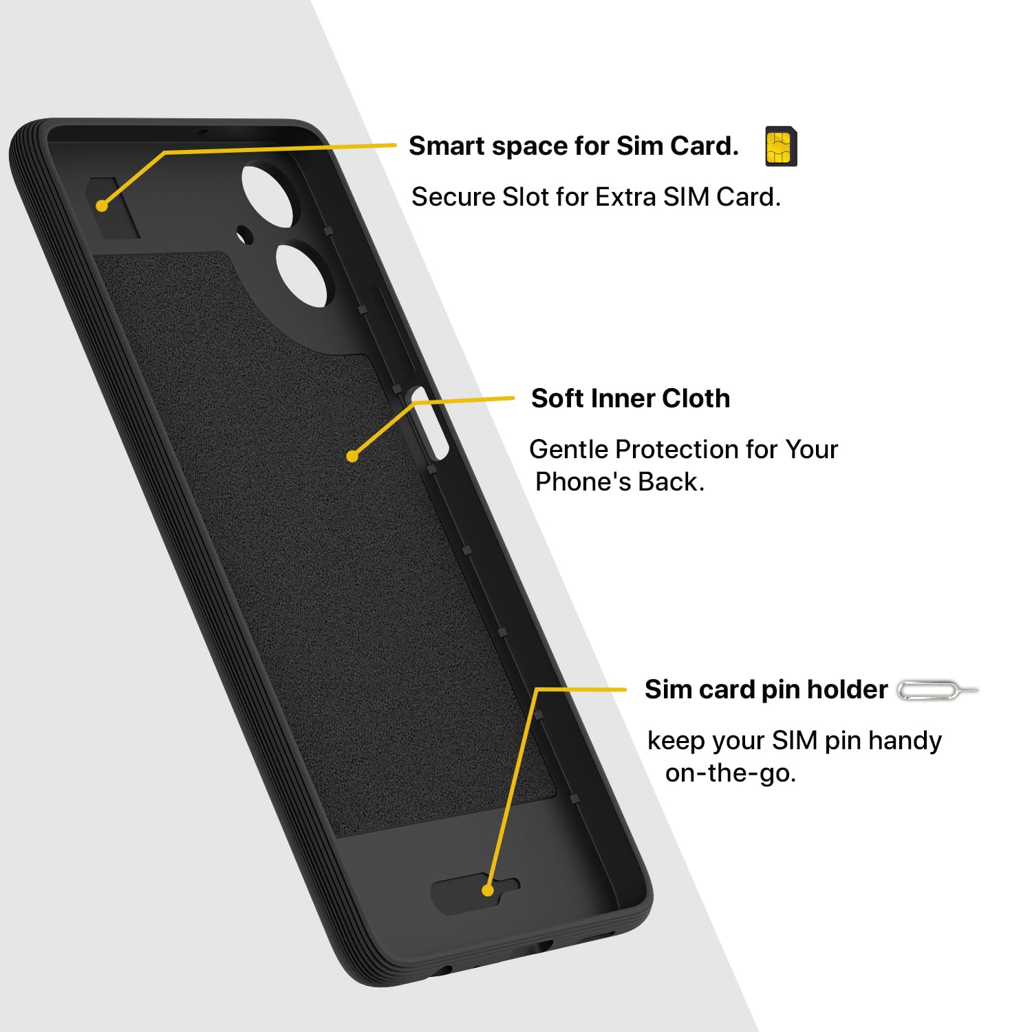 Pikkme Samsung Galaxy M05 / A05 / F05 Gencase Back Cover (Black)