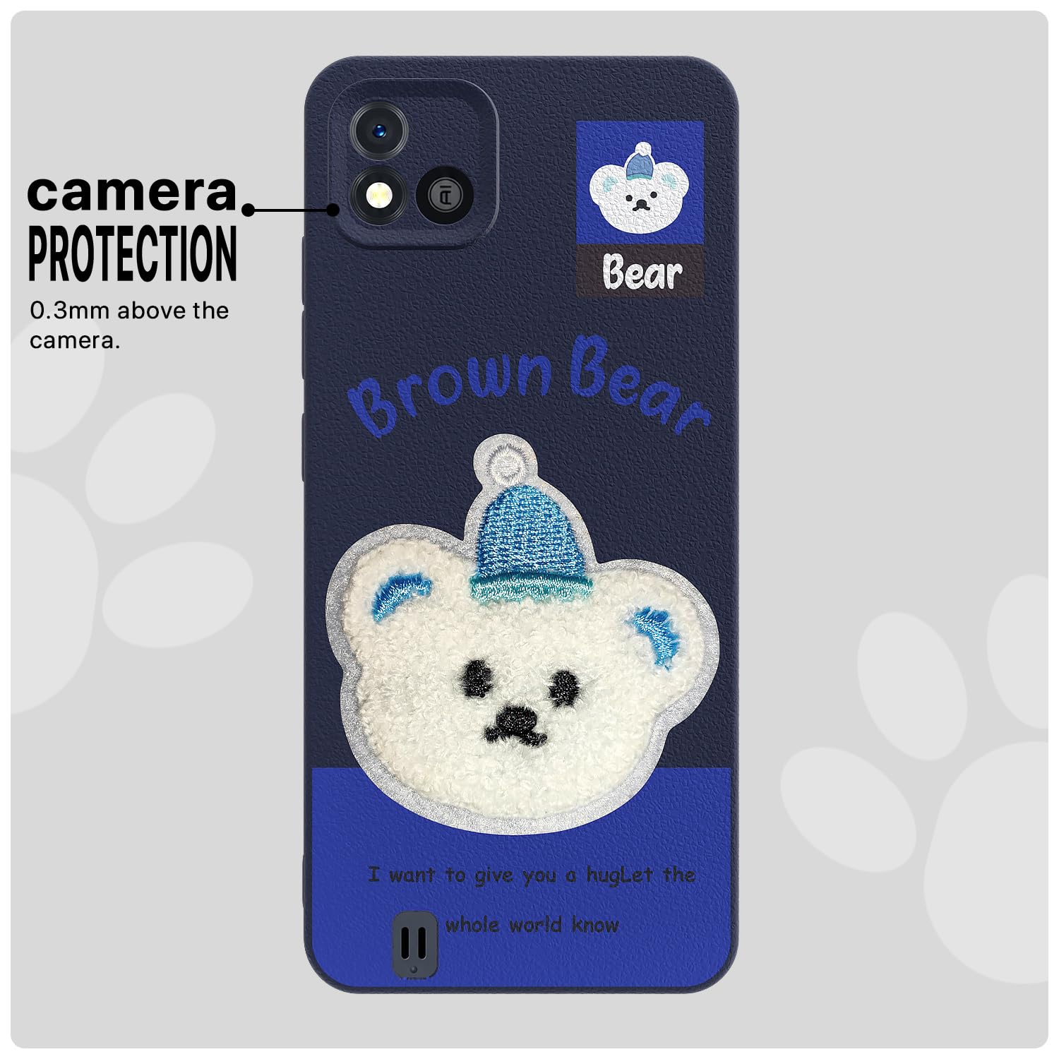Pikkme Realme C20 Plush Patch blue back cover – photo 6