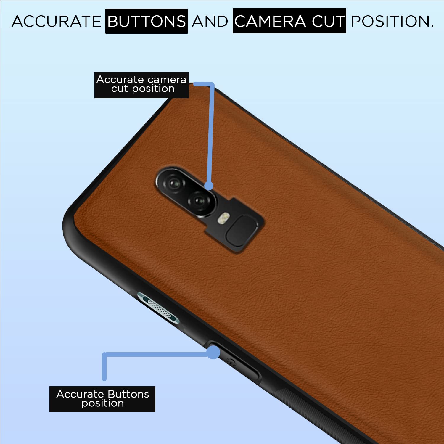 Pikkme camel Leather back cover for OnePlus 6 – photo 6