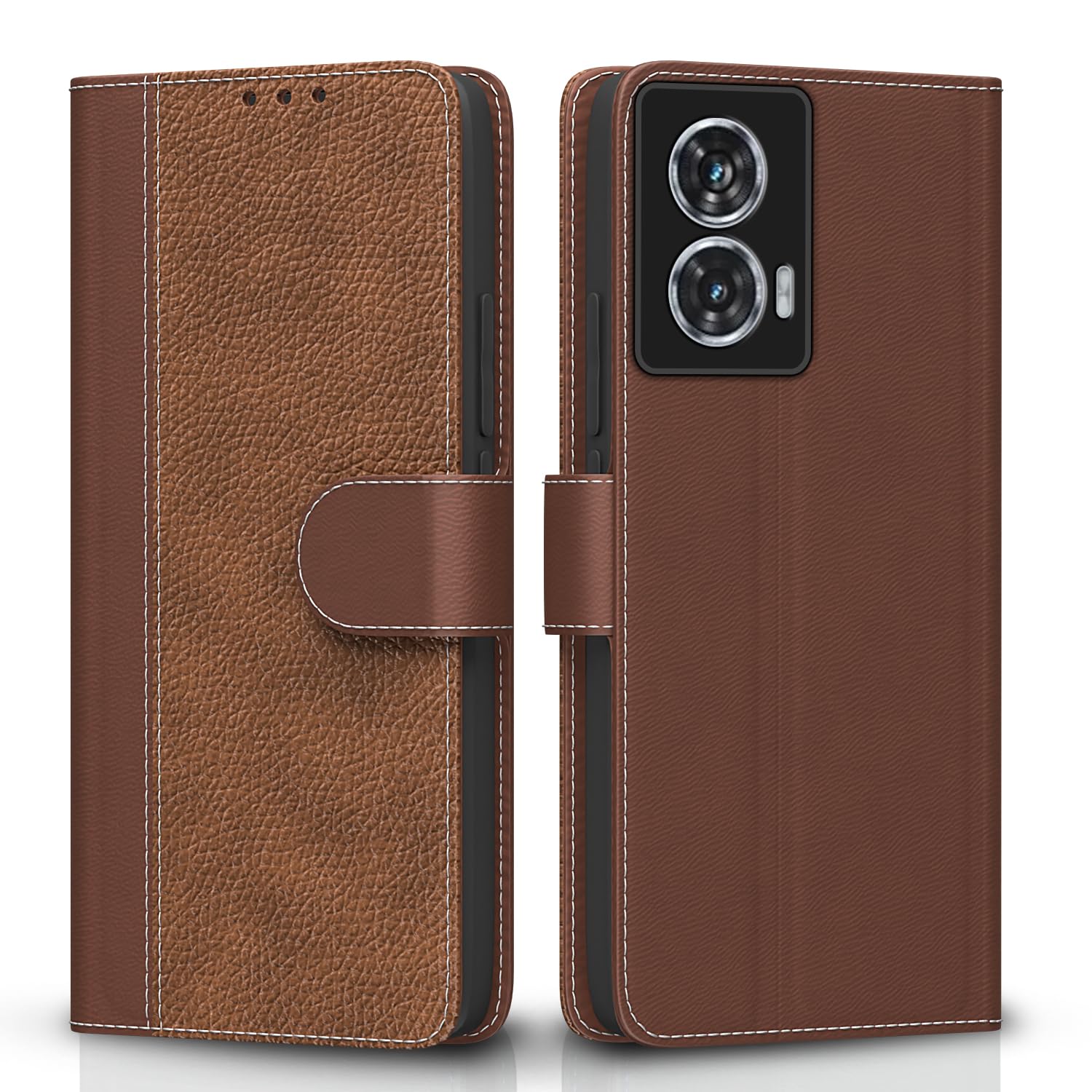 Moto Edge 50 Fusion/G96 5G flip case in tan by Pikkme