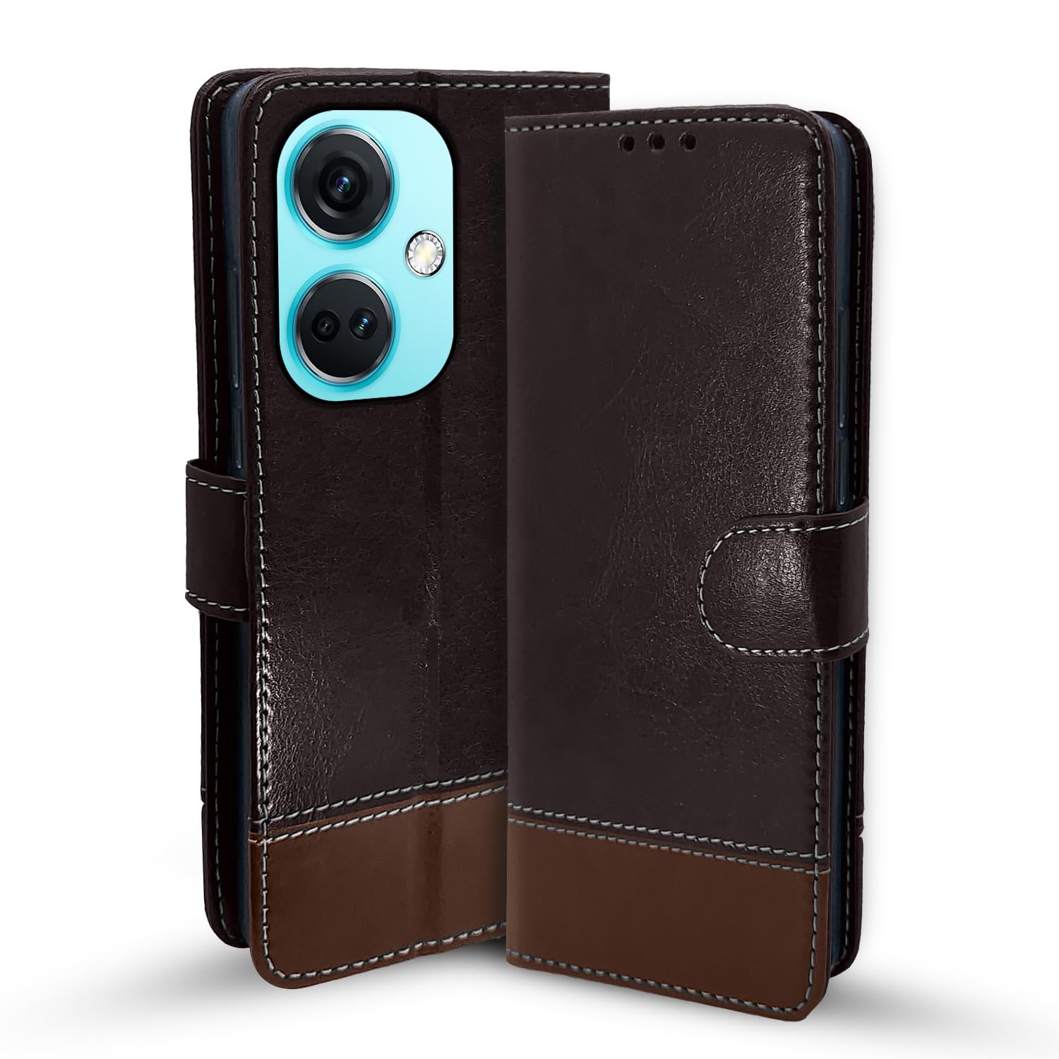 Pikkme OnePlus Nord CE 3 5G Magnetic coffee & brown flip case