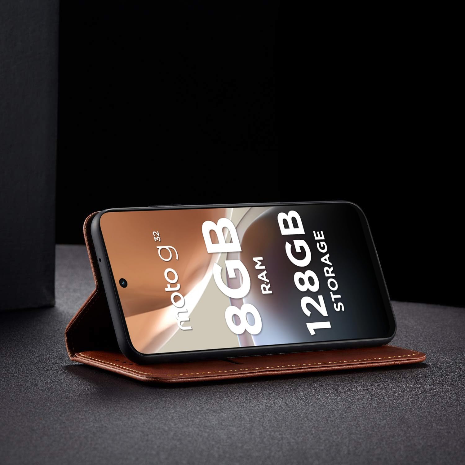 Pikkme Moto G32 Magnetic Flip Cover (Brown)