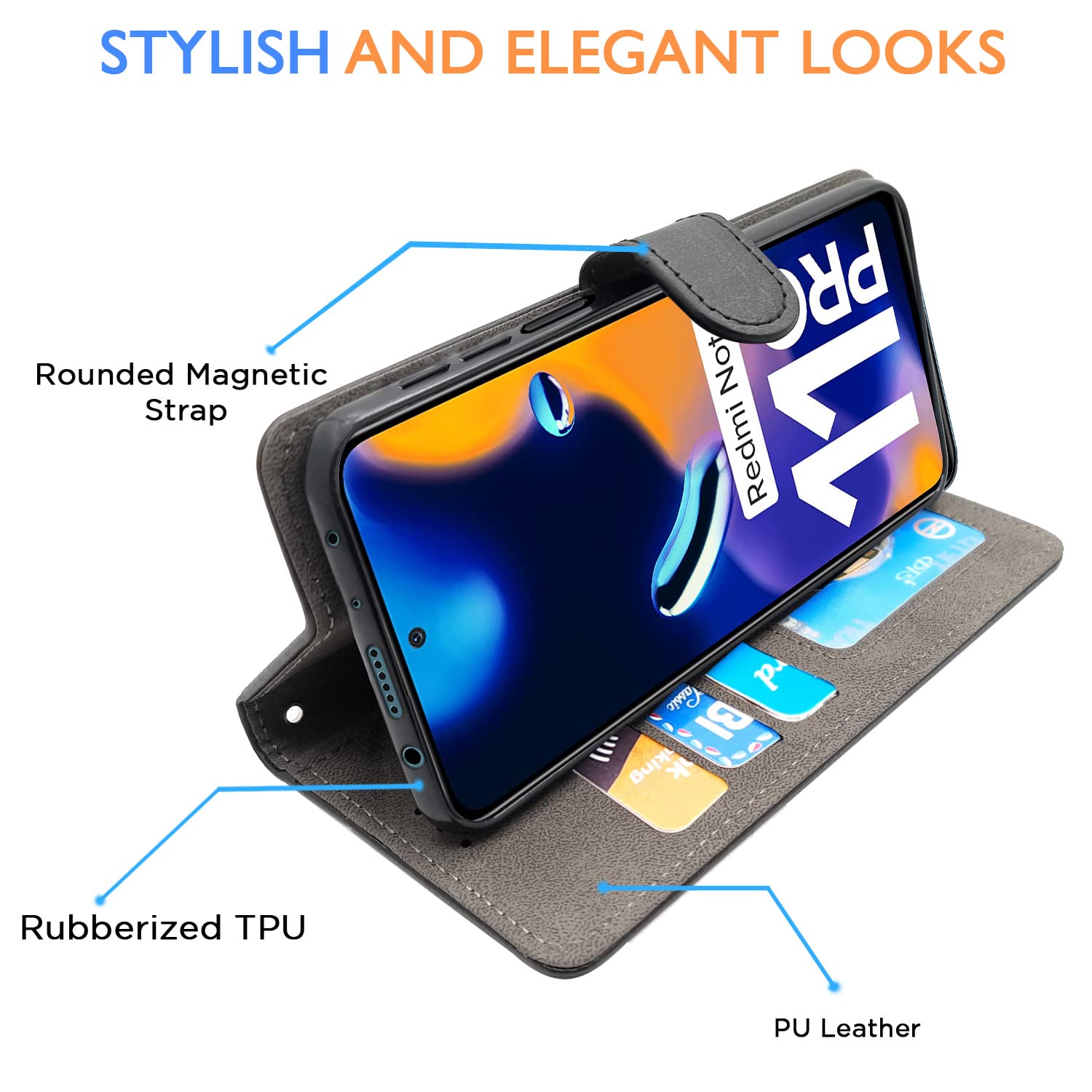 Black Wallet flip cover for Redmi Note 11 Pro/Note 11 Pro Max – Pikkme – photo 5