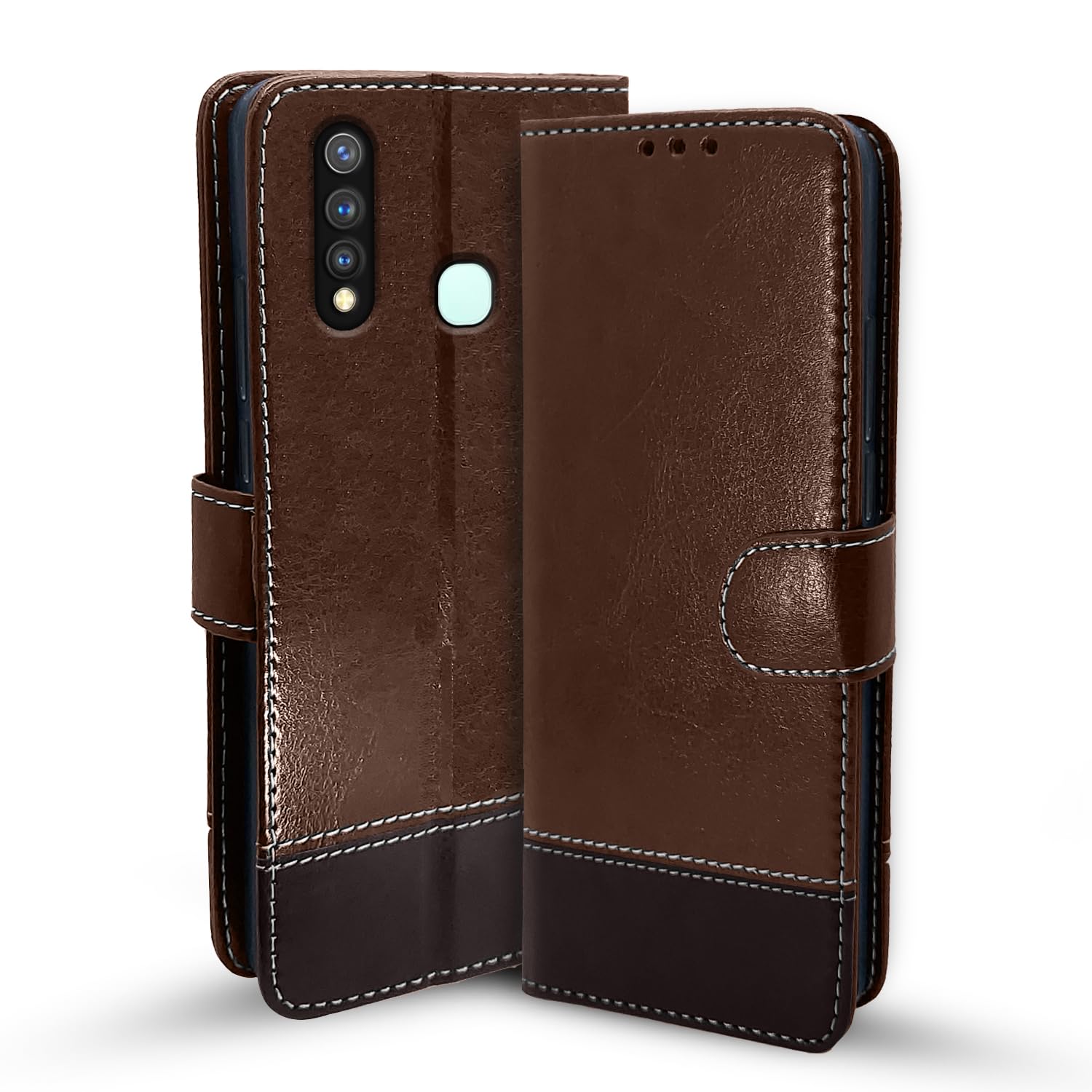 Pikkme brown & coffee Magnetic mobile flip cover for Vivo U20/Y19